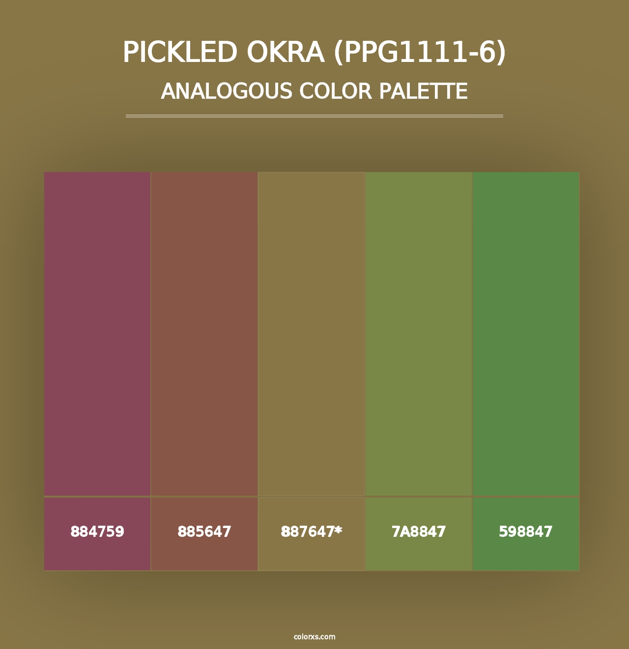 Pickled Okra (PPG1111-6) - Analogous Color Palette