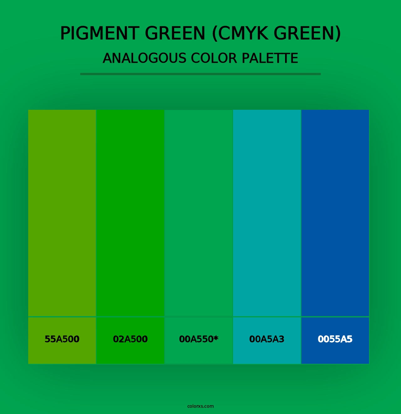 Pigment Green (CMYK Green) - Analogous Color Palette