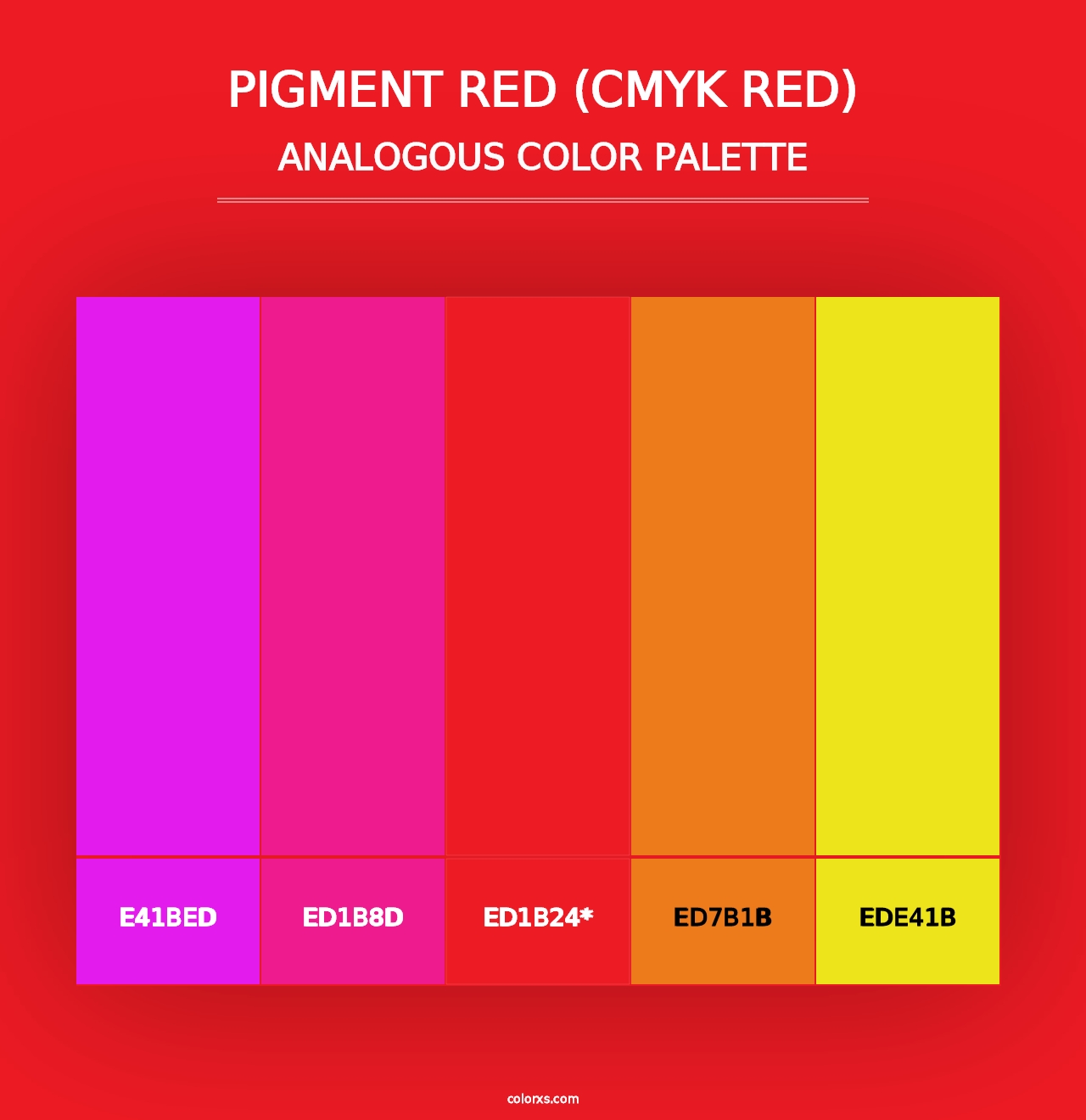 Pigment Red (CMYK Red) - Analogous Color Palette