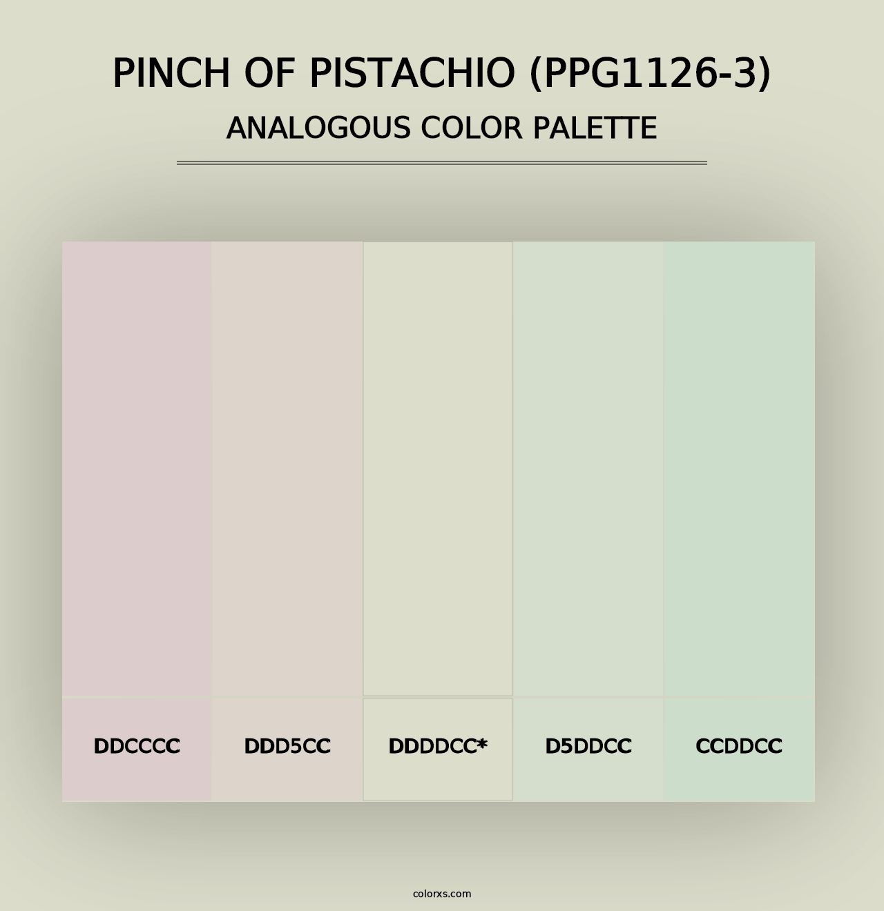 Pinch Of Pistachio (PPG1126-3) - Analogous Color Palette