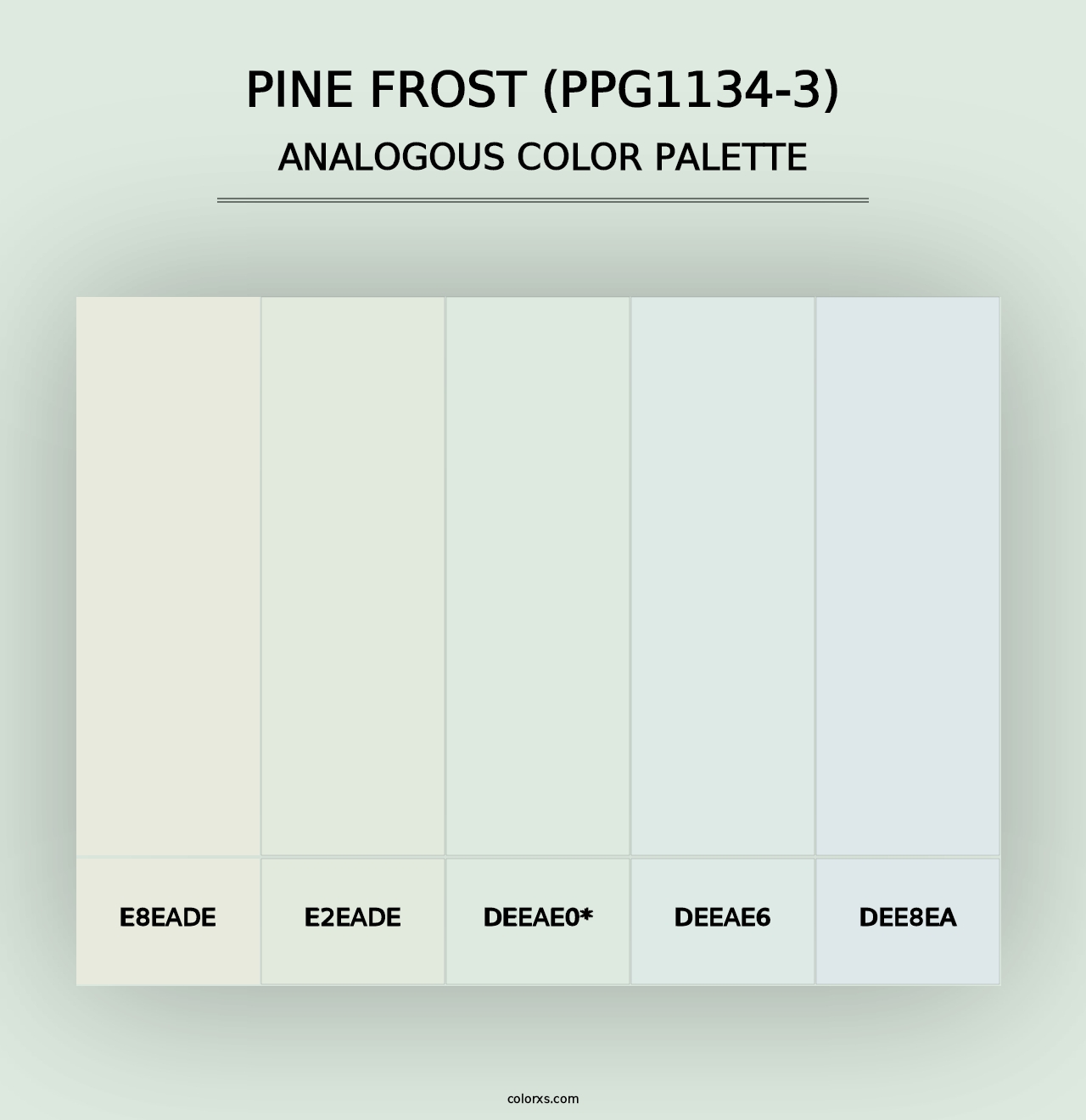 Pine Frost (PPG1134-3) - Analogous Color Palette