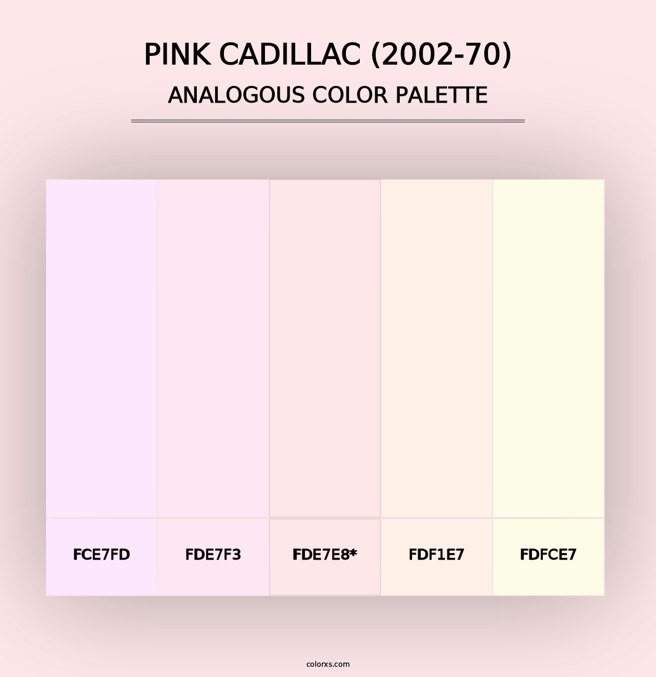 Pink Cadillac (2002-70) - Analogous Color Palette