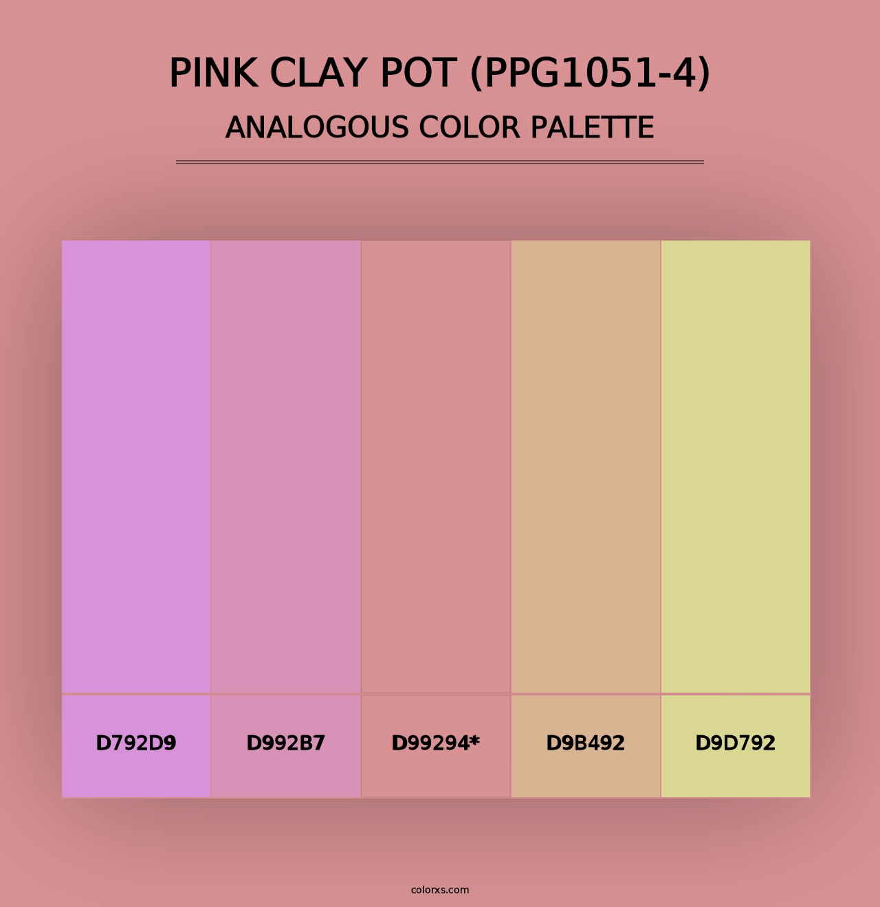 Pink Clay Pot (PPG1051-4) - Analogous Color Palette