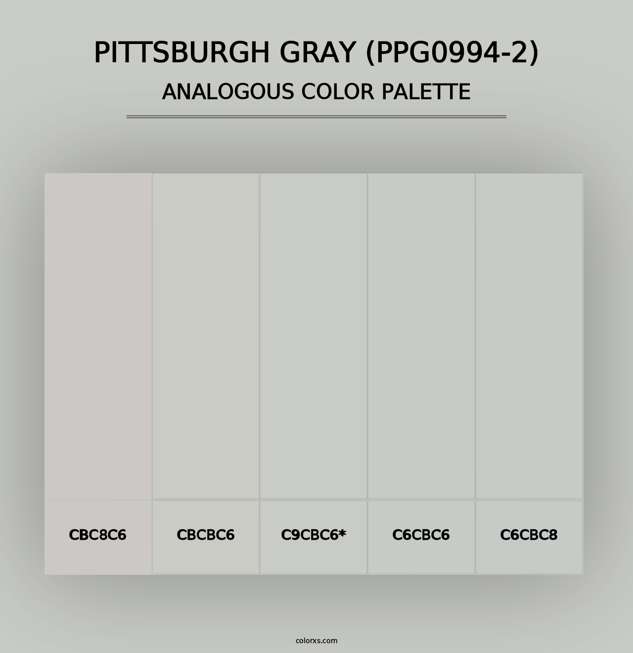 Pittsburgh Gray (PPG0994-2) - Analogous Color Palette