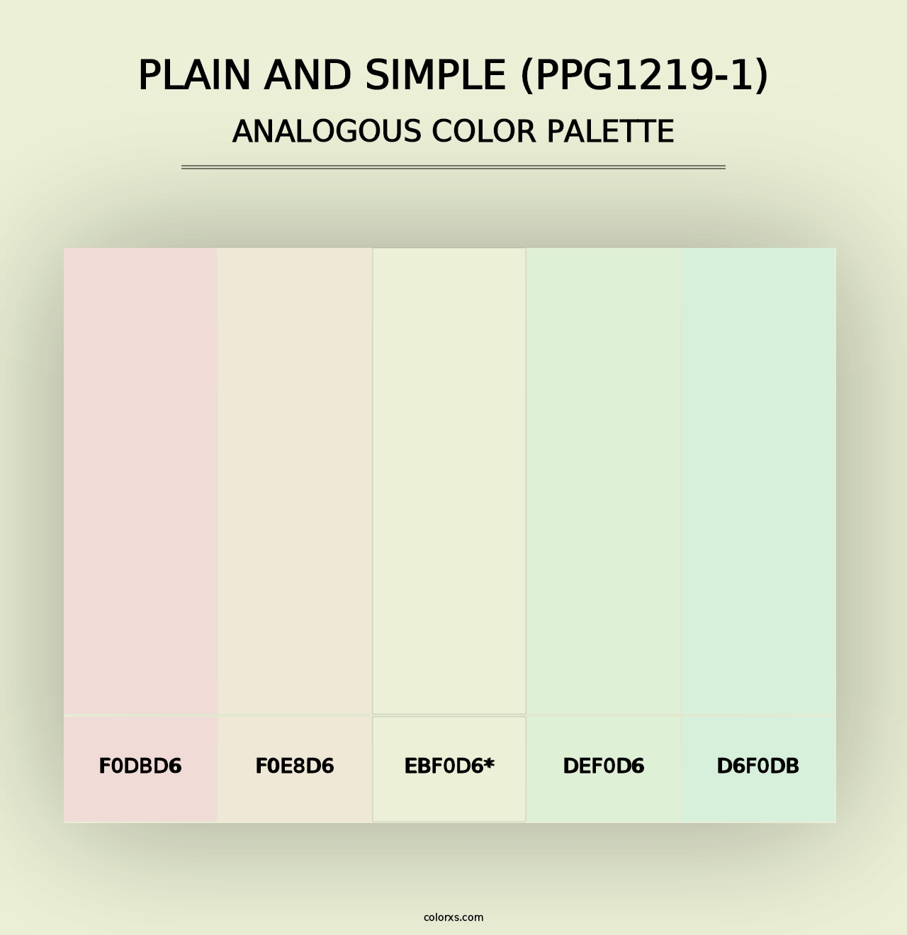 Plain And Simple (PPG1219-1) - Analogous Color Palette