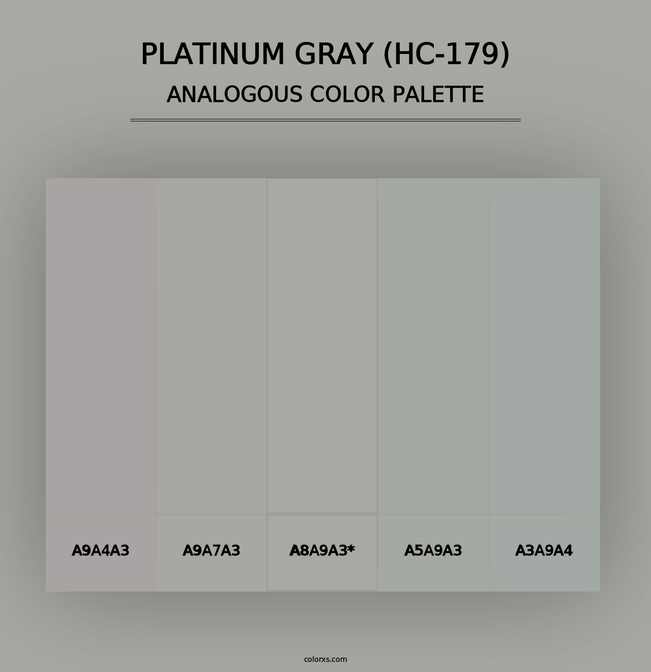 Platinum Gray (HC-179) - Analogous Color Palette