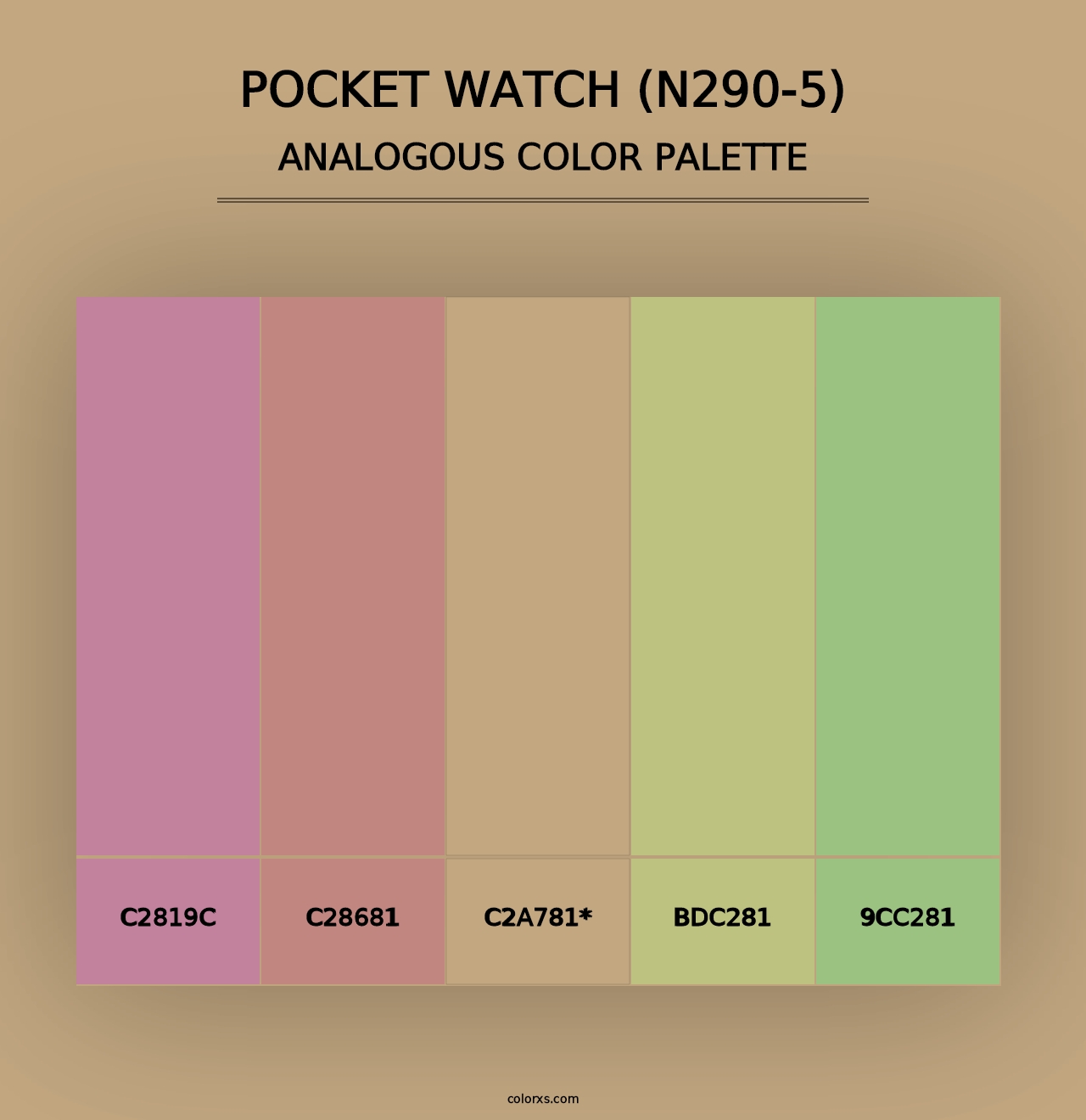 Pocket Watch (N290-5) - Analogous Color Palette