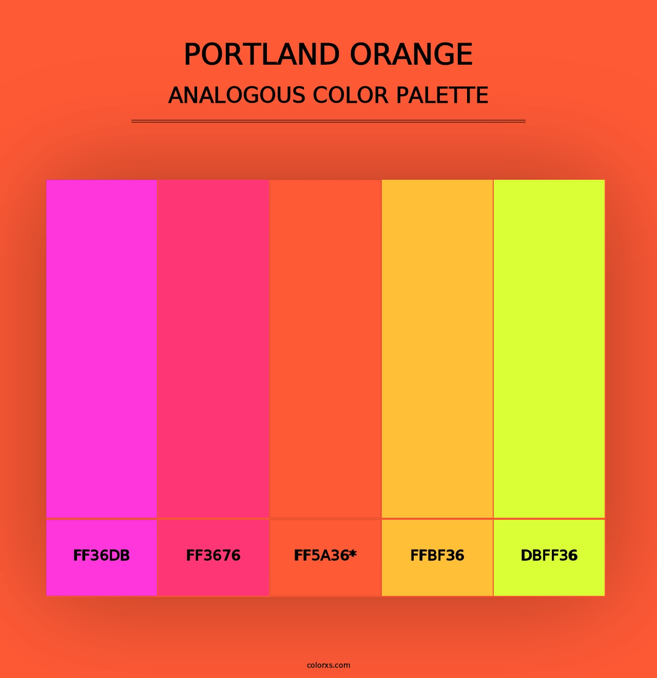 Portland Orange - Analogous Color Palette