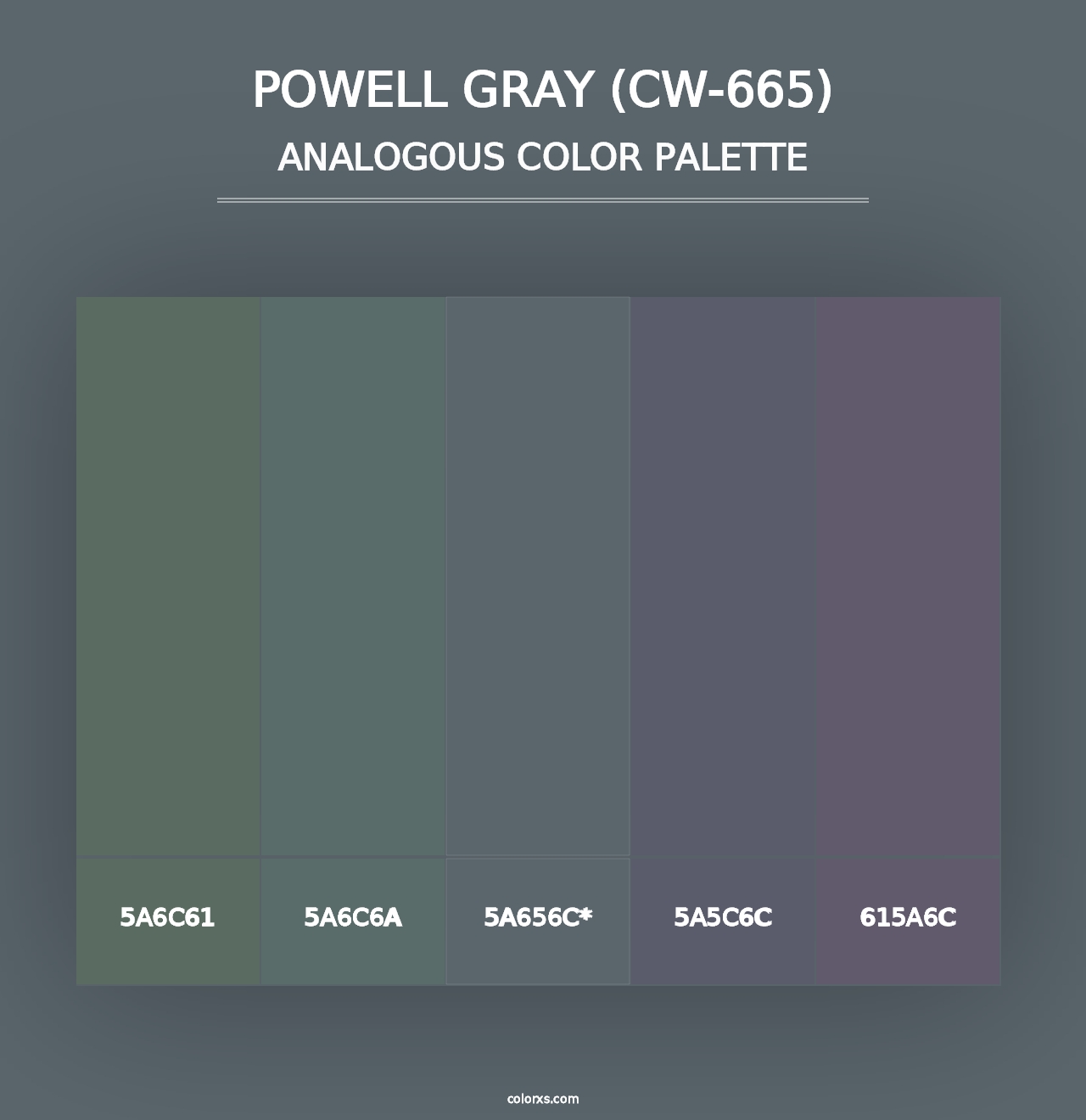 Powell Gray (CW-665) - Analogous Color Palette