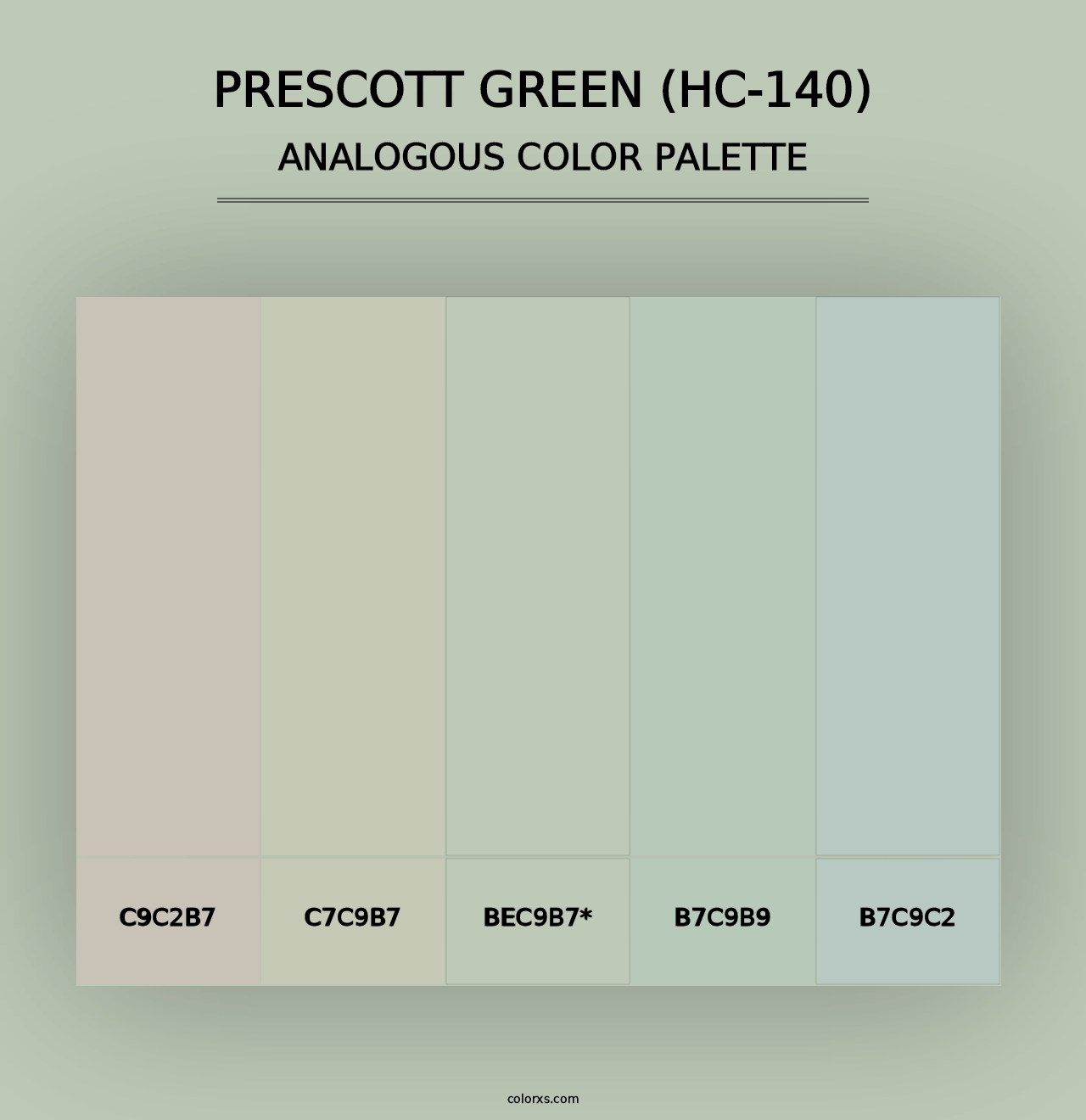 Prescott Green (HC-140) - Analogous Color Palette