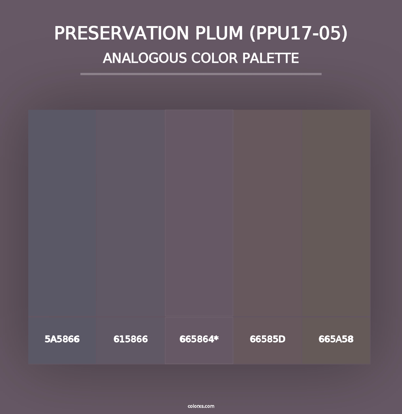 Preservation Plum (PPU17-05) - Analogous Color Palette