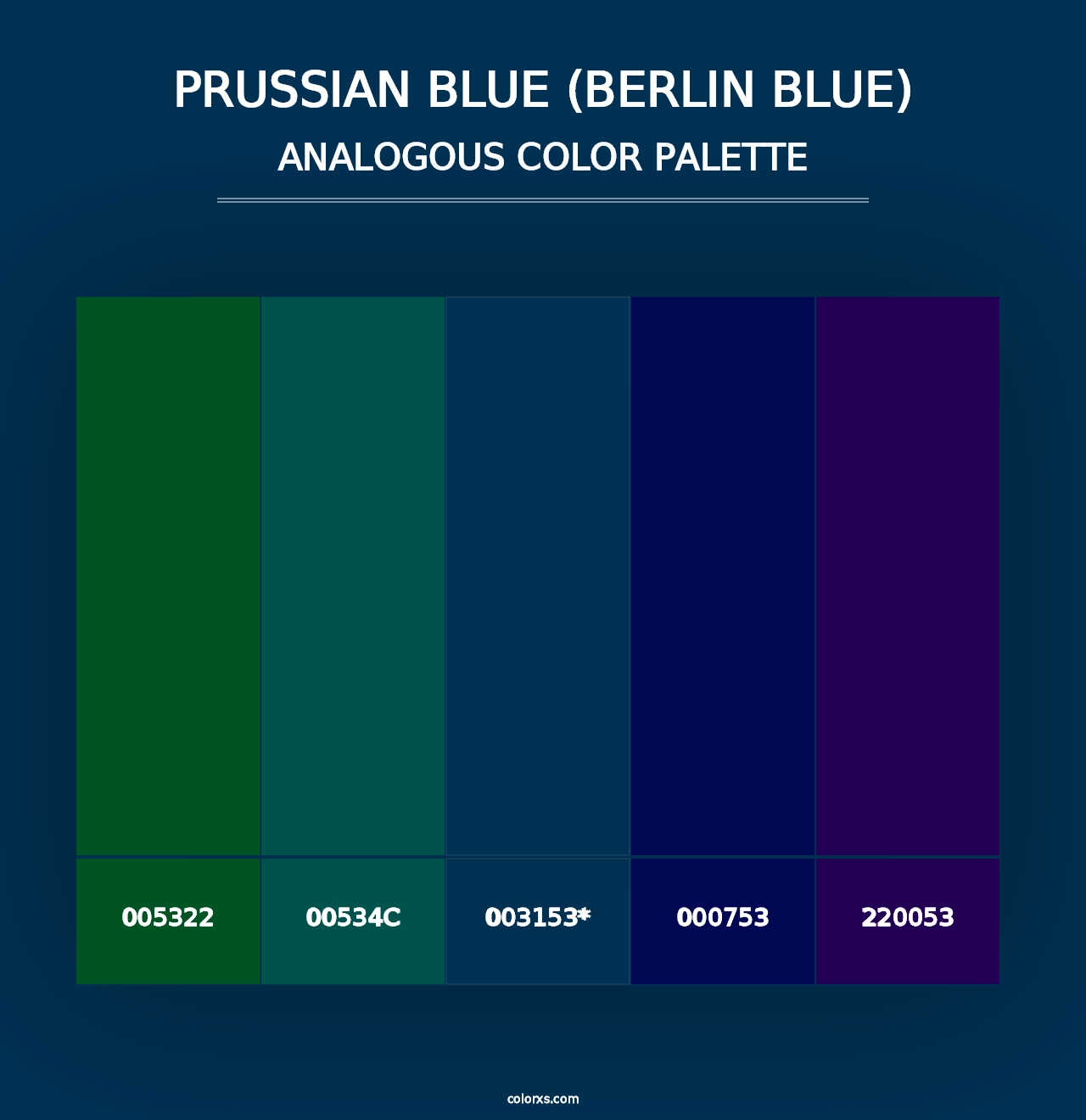 Prussian Blue (Berlin Blue) - Analogous Color Palette