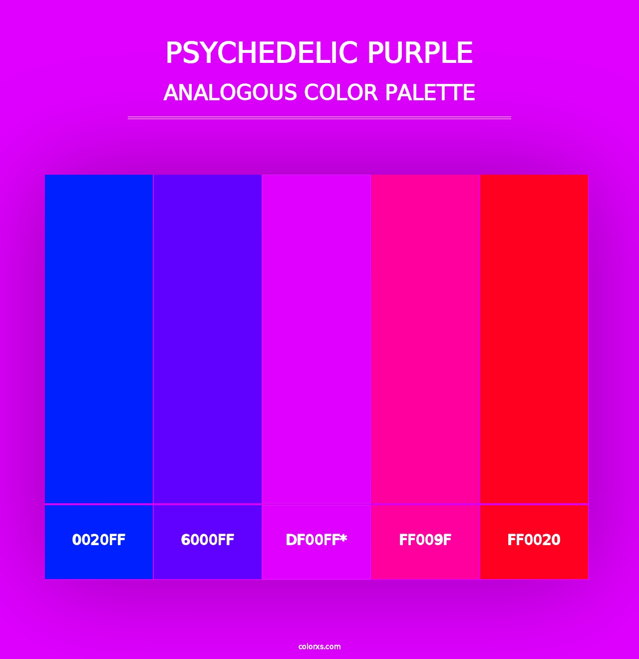 Psychedelic Purple - Analogous Color Palette