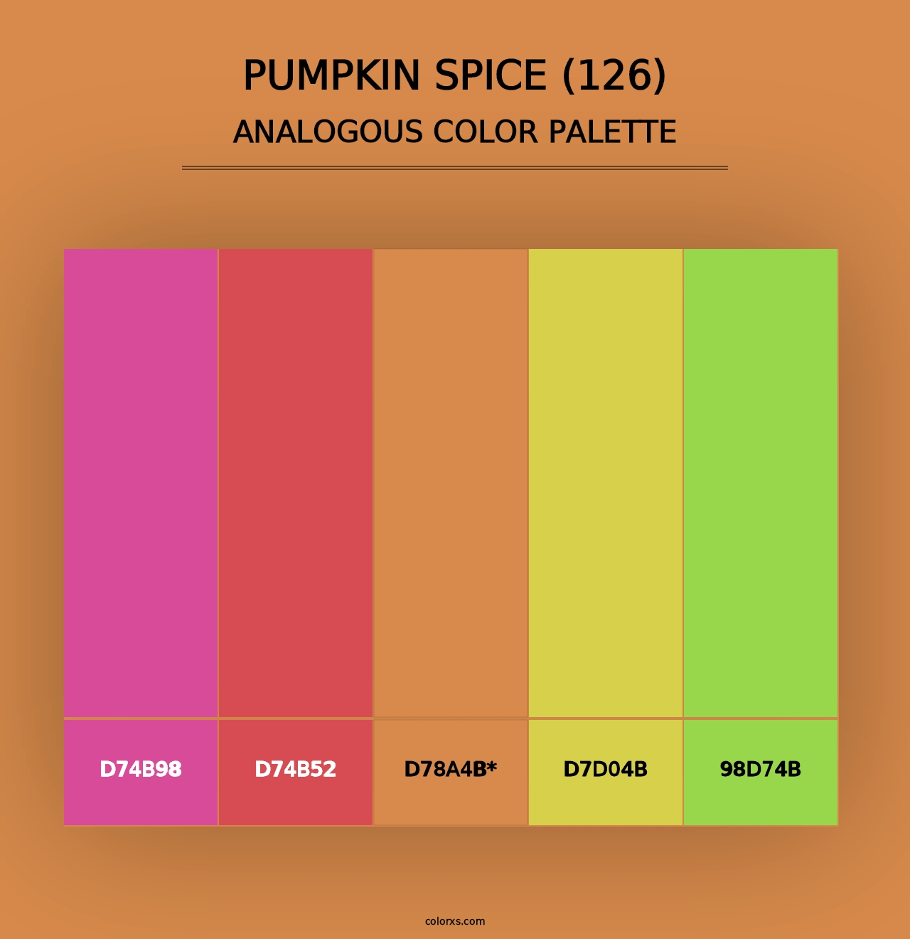 Pumpkin Spice (126) - Analogous Color Palette