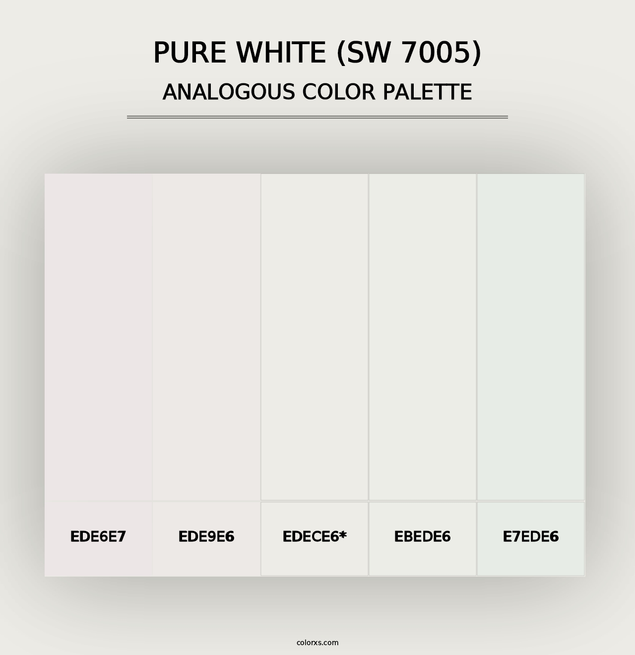 Pure White (SW 7005) - Analogous Color Palette