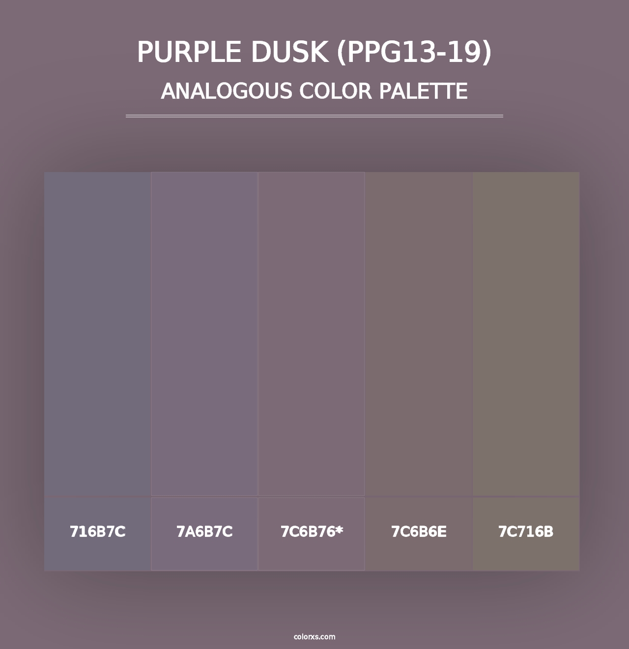 Purple Dusk (PPG13-19) - Analogous Color Palette