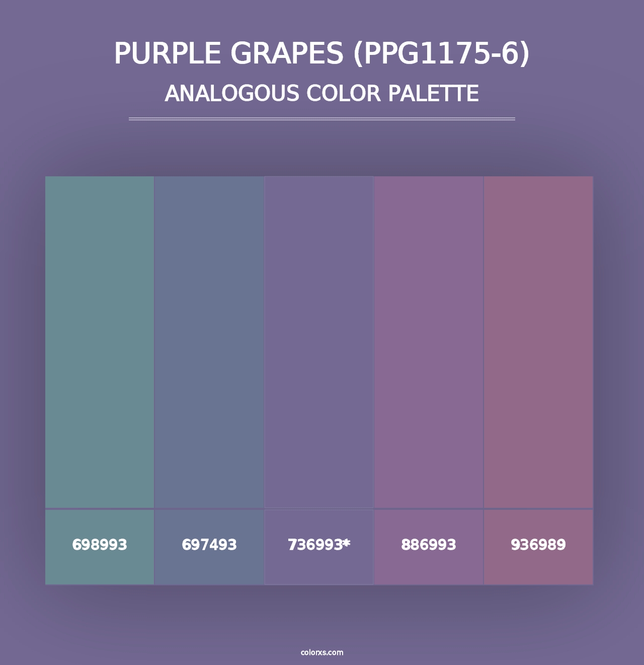 Purple Grapes (PPG1175-6) - Analogous Color Palette