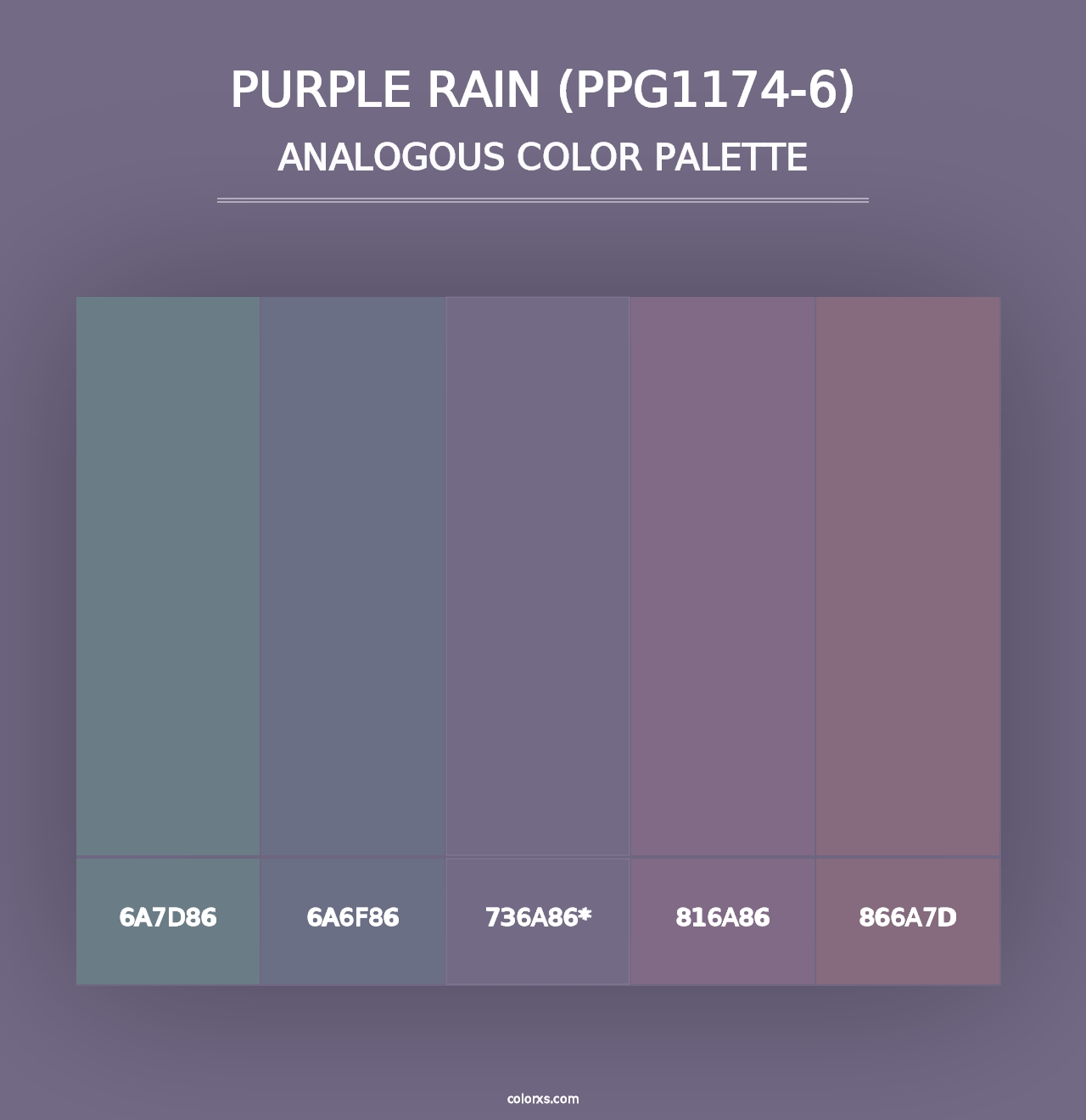 Purple Rain (PPG1174-6) - Analogous Color Palette