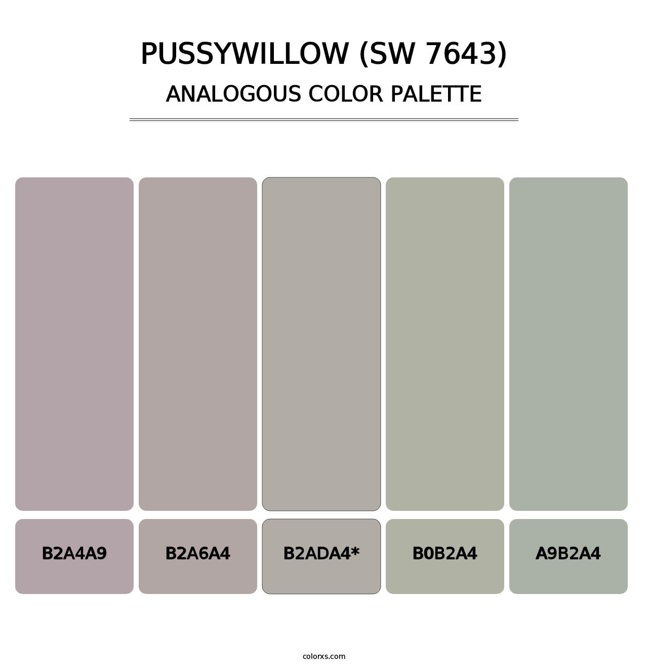 Pussywillow (SW 7643) - Analogous Color Palette