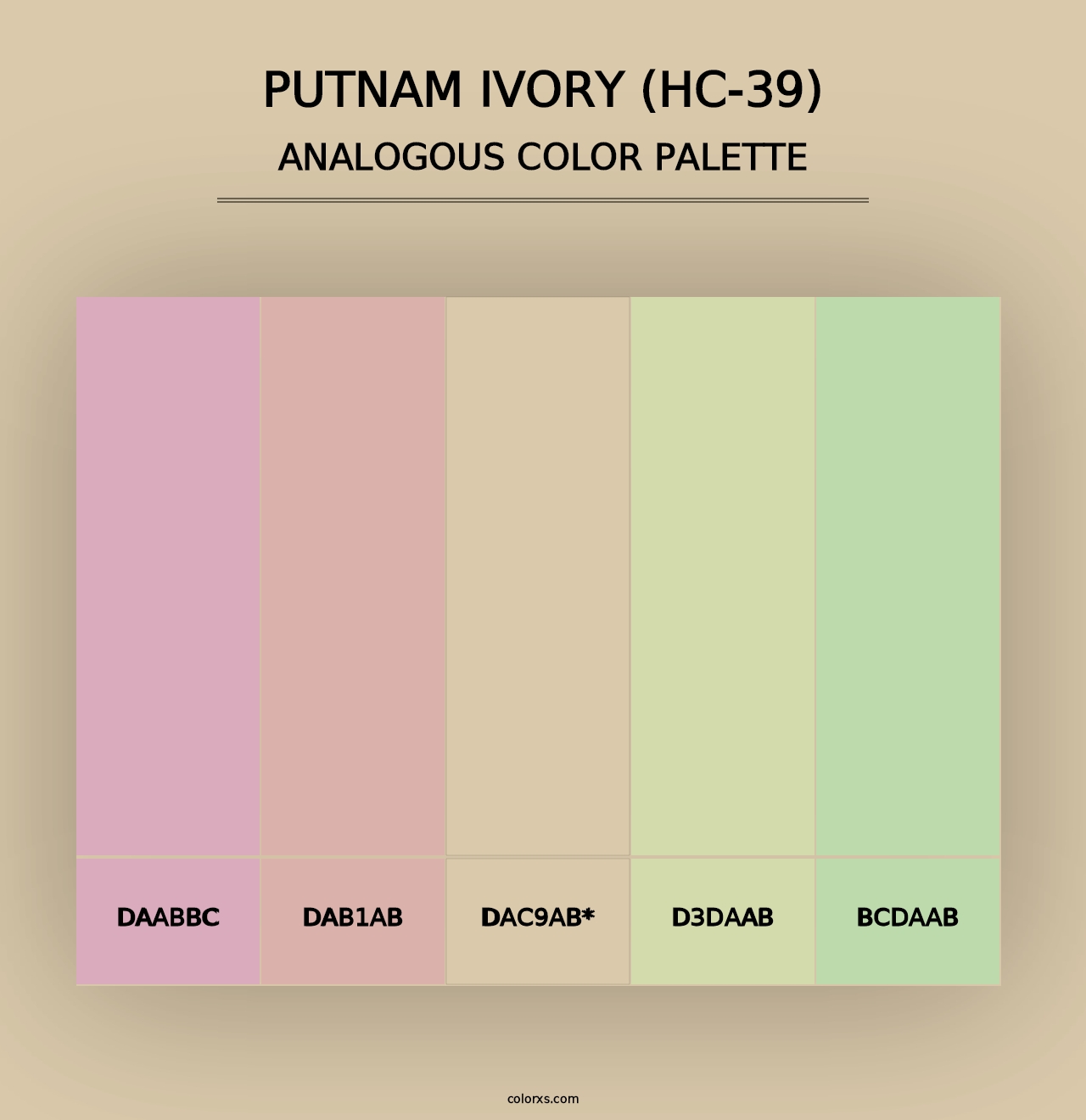 Putnam Ivory (HC-39) - Analogous Color Palette