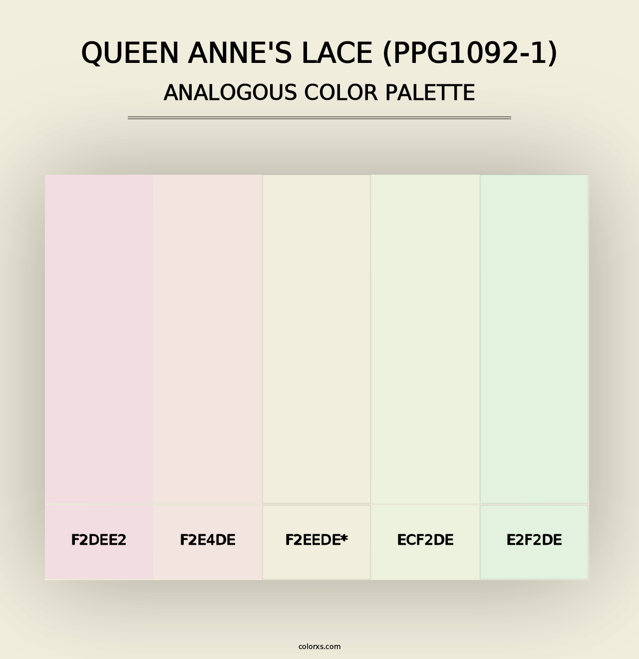 Queen Anne's Lace (PPG1092-1) - Analogous Color Palette