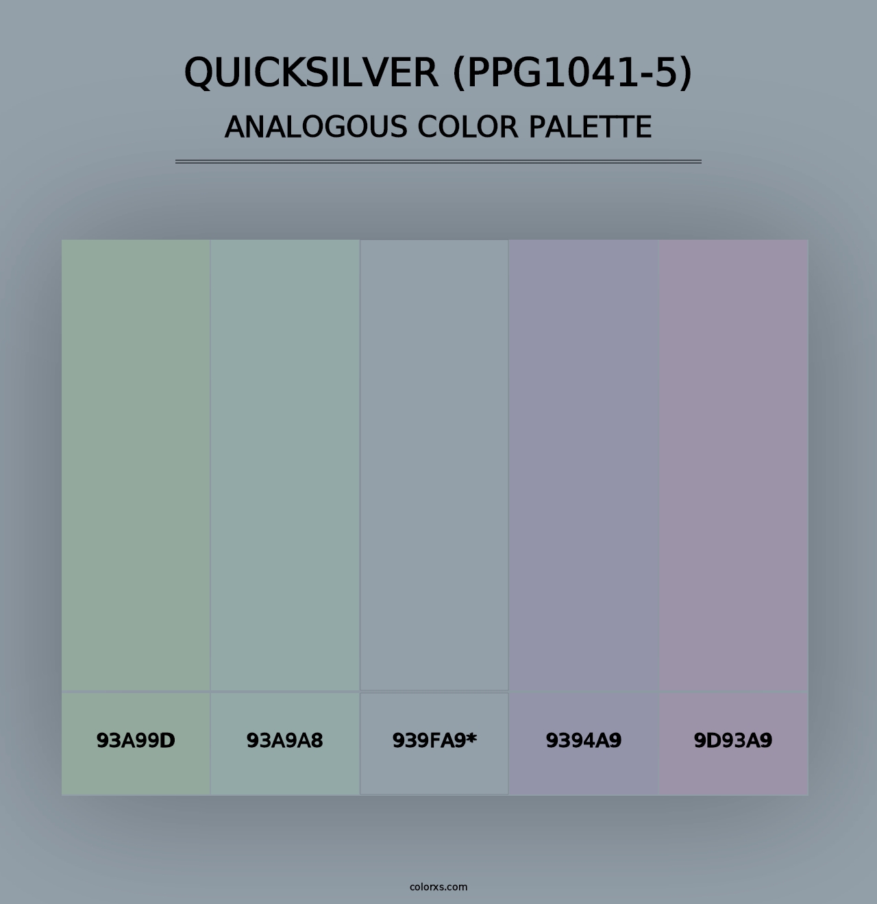 Quicksilver (PPG1041-5) - Analogous Color Palette