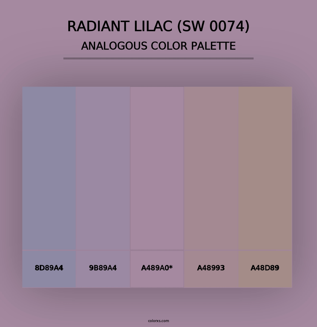 Radiant Lilac (SW 0074) - Analogous Color Palette