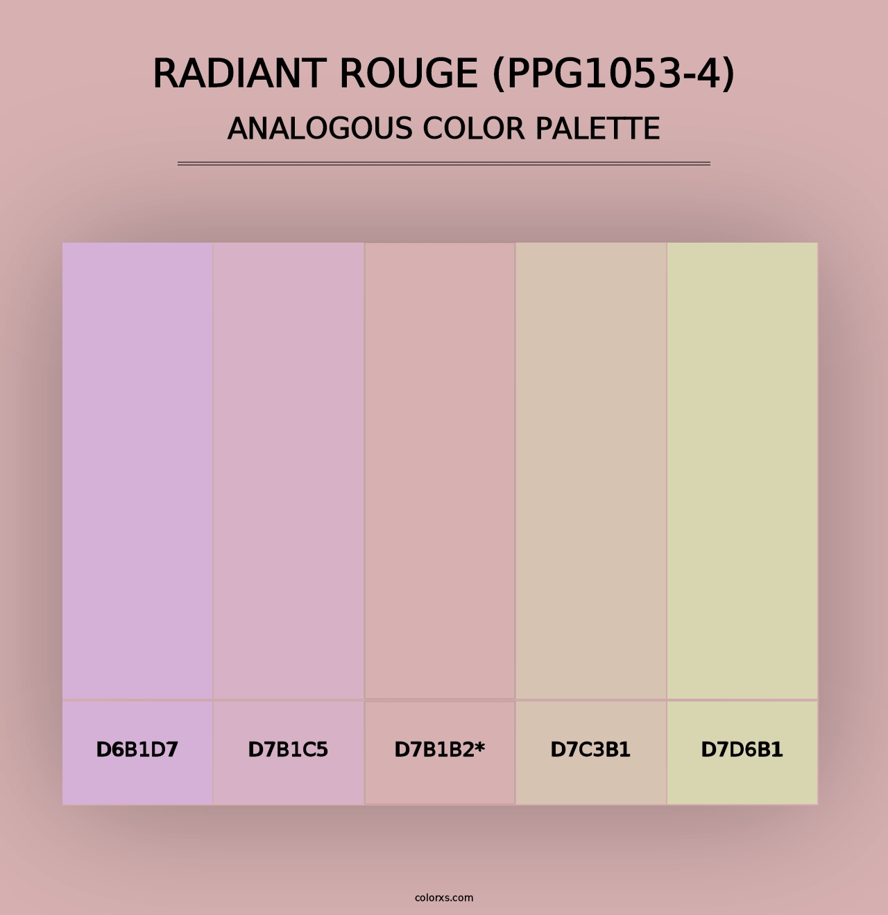 Radiant Rouge (PPG1053-4) - Analogous Color Palette