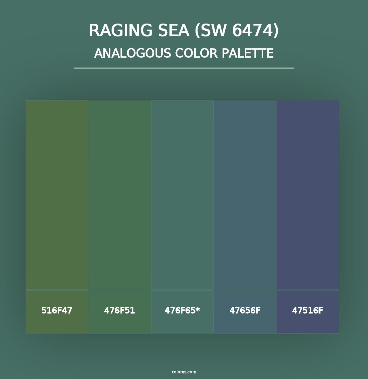 Raging Sea (SW 6474) - Analogous Color Palette