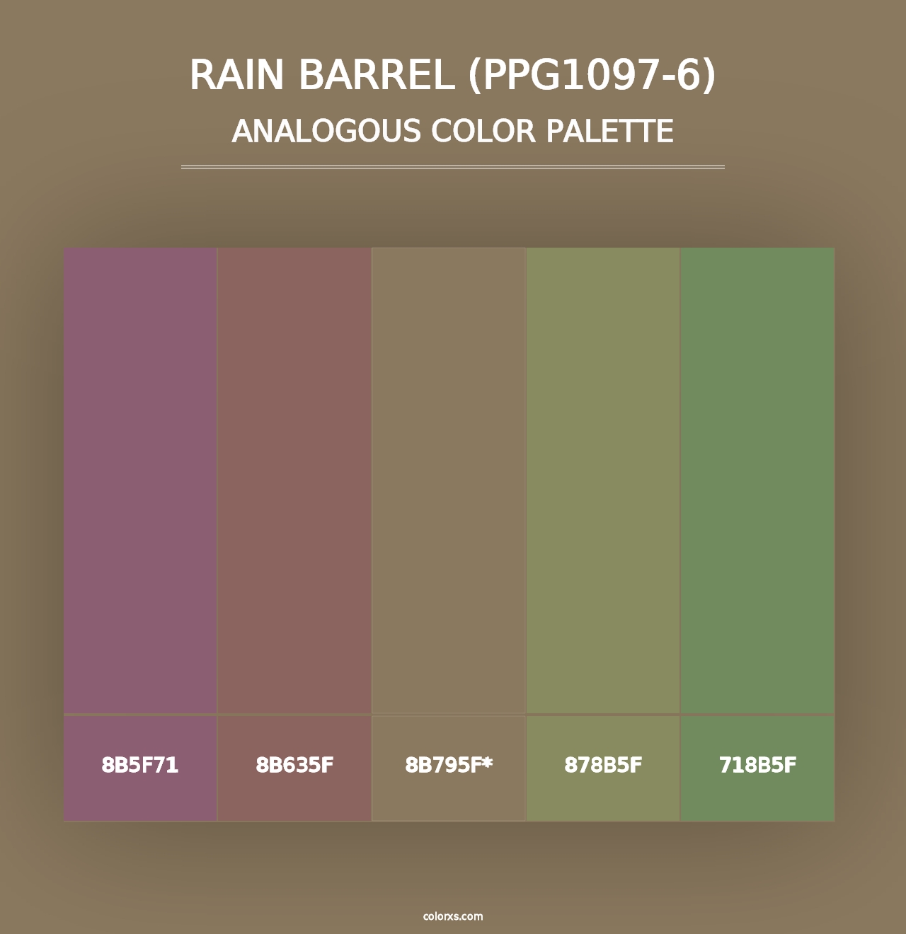 Rain Barrel (PPG1097-6) - Analogous Color Palette