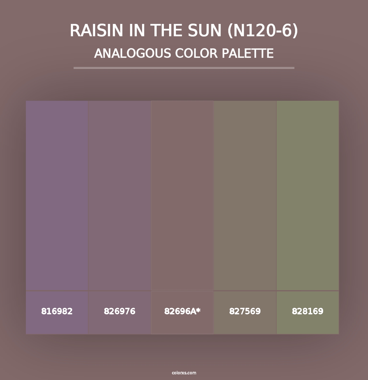 Raisin In The Sun (N120-6) - Analogous Color Palette