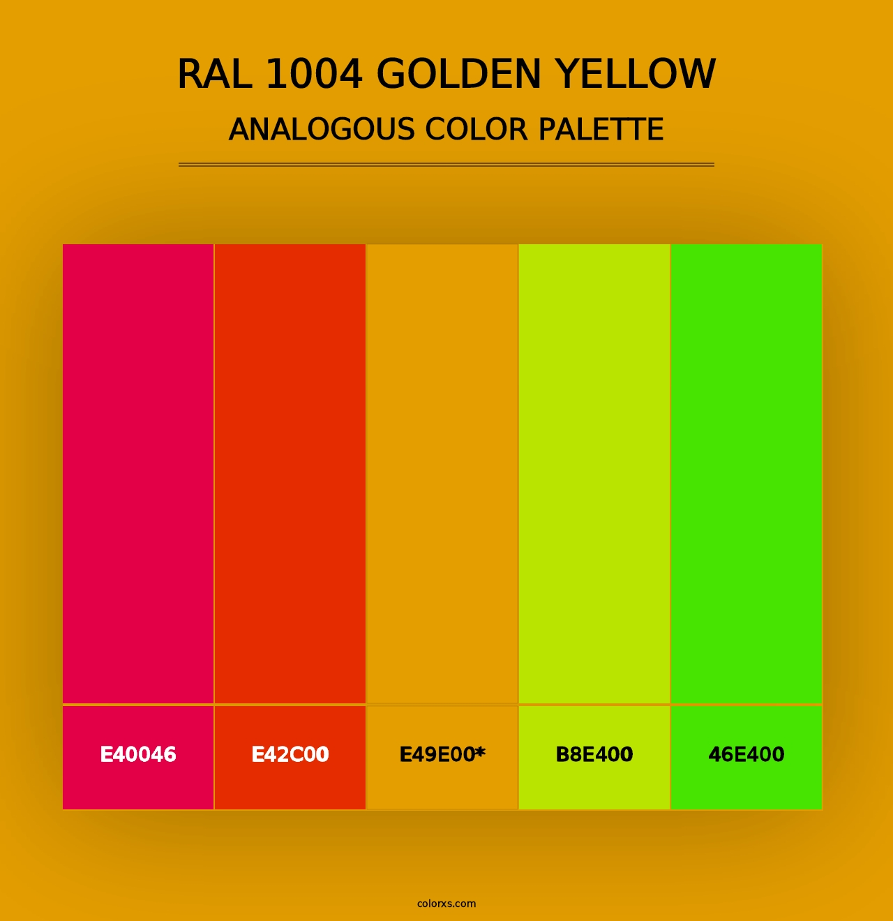 RAL 1004 Golden Yellow - Analogous Color Palette