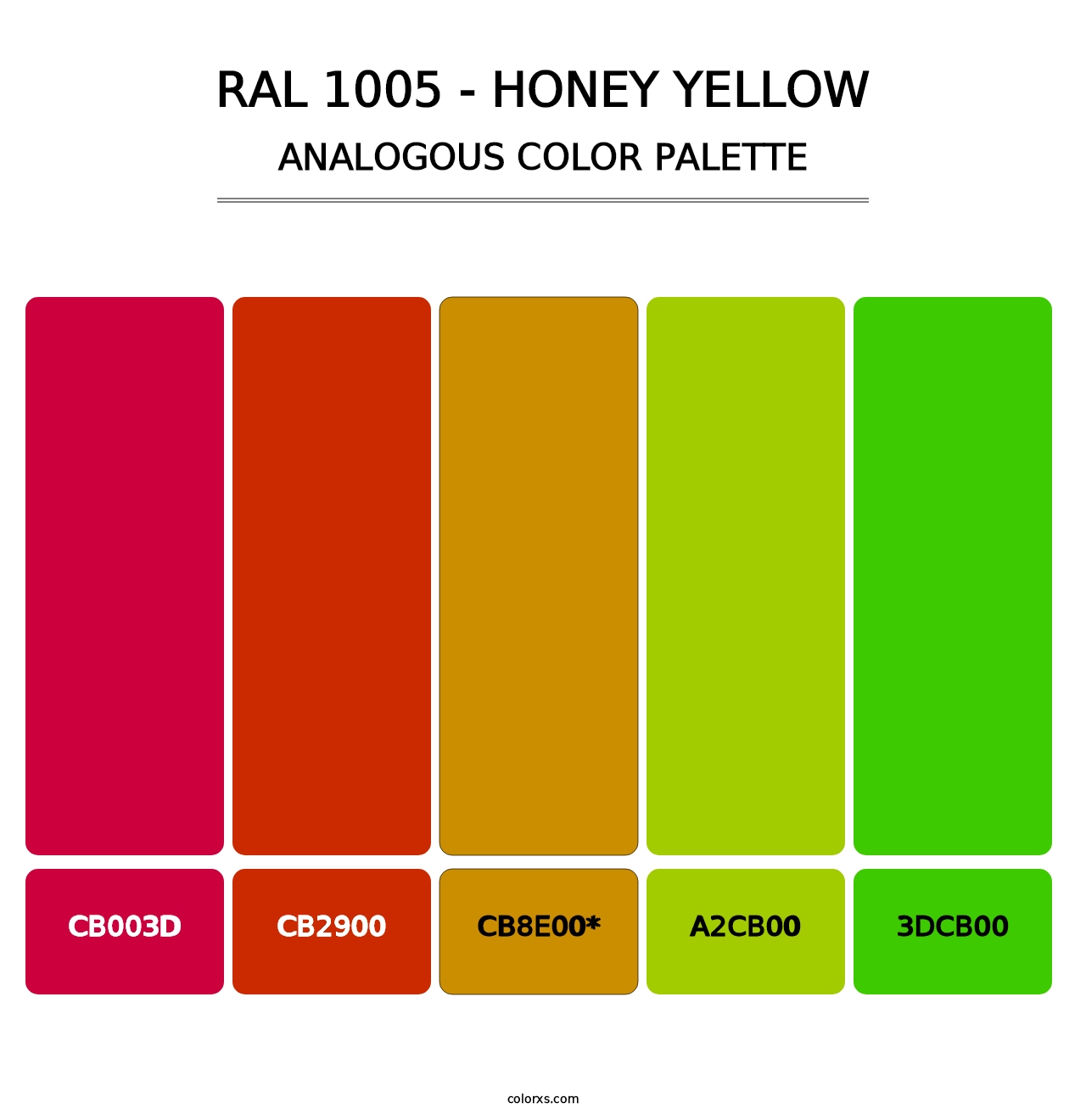 RAL 1005 - Honey Yellow - Analogous Color Palette