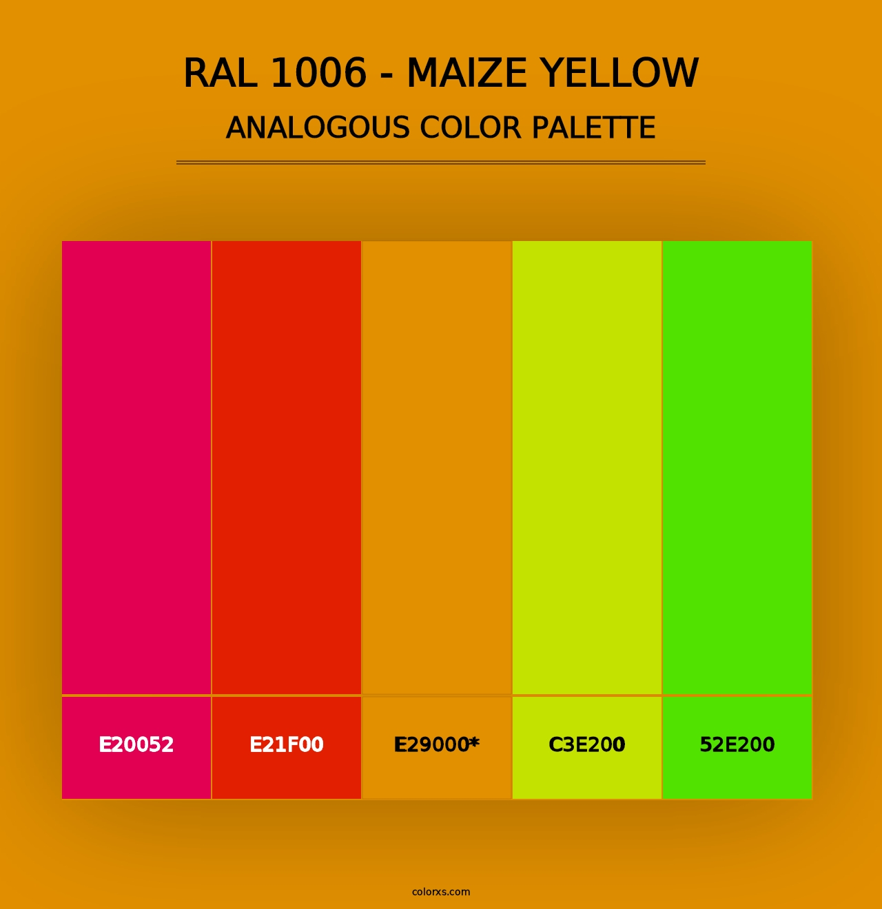 RAL 1006 - Maize Yellow - Analogous Color Palette