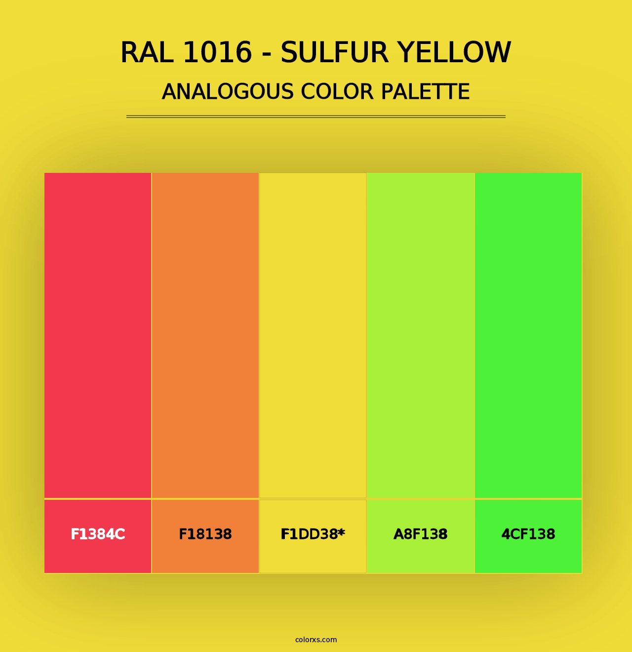 RAL 1016 - Sulfur Yellow - Analogous Color Palette