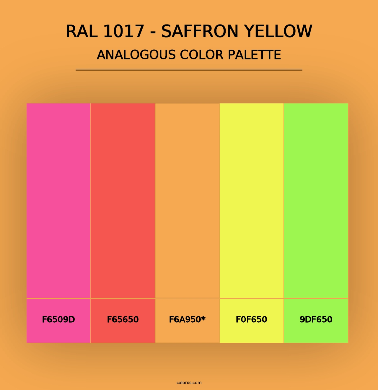 RAL 1017 - Saffron Yellow - Analogous Color Palette