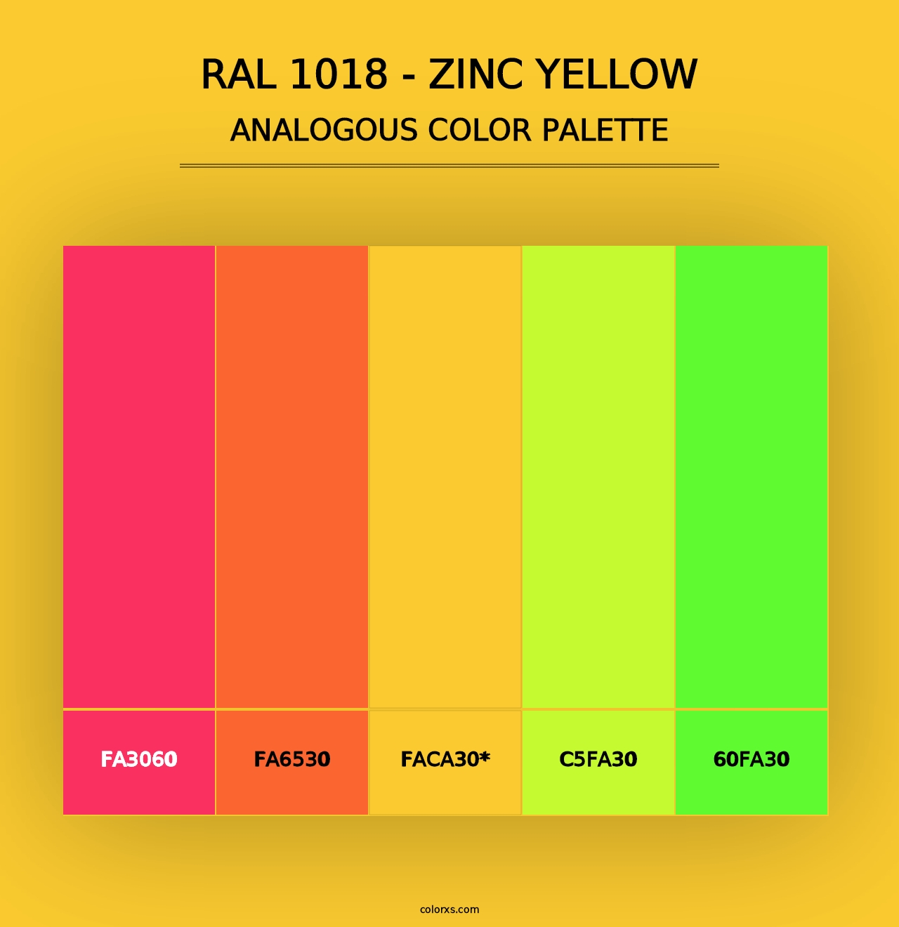 RAL 1018 - Zinc Yellow - Analogous Color Palette