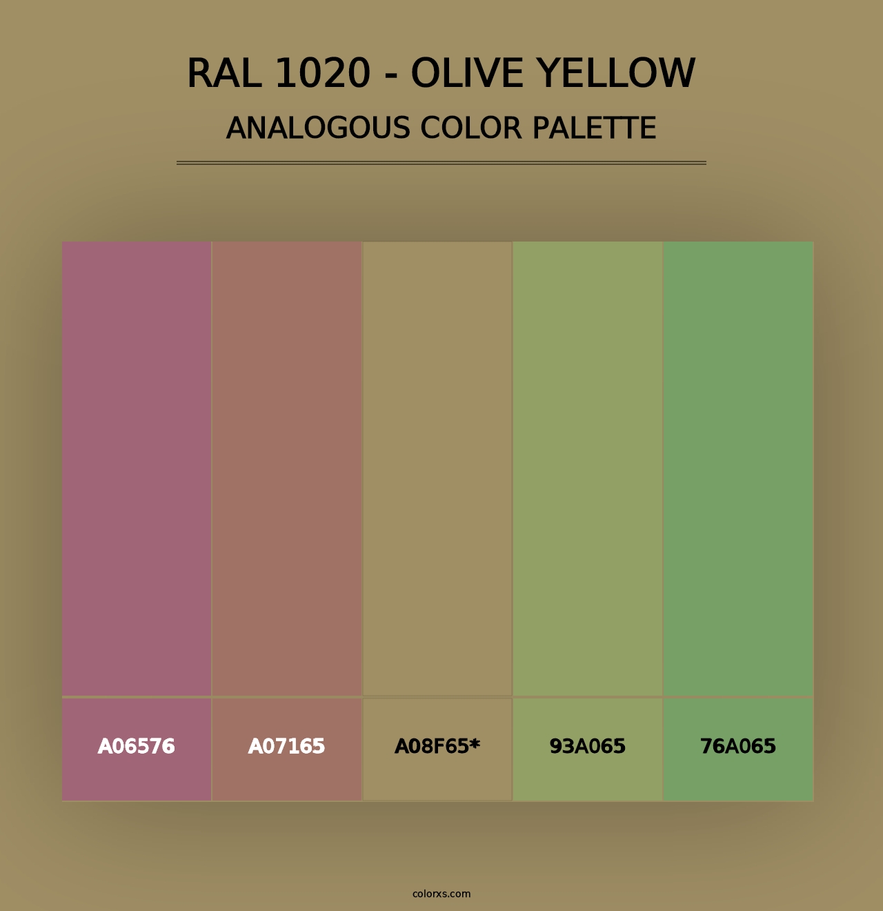 RAL 1020 - Olive Yellow - Analogous Color Palette