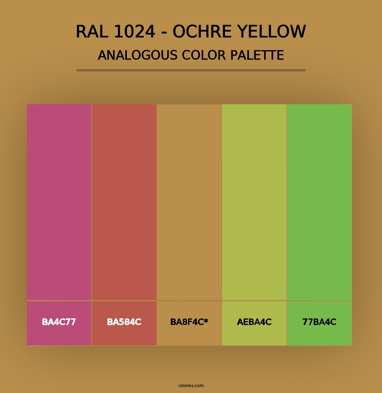 RAL 1024 - Ochre Yellow - Analogous Color Palette