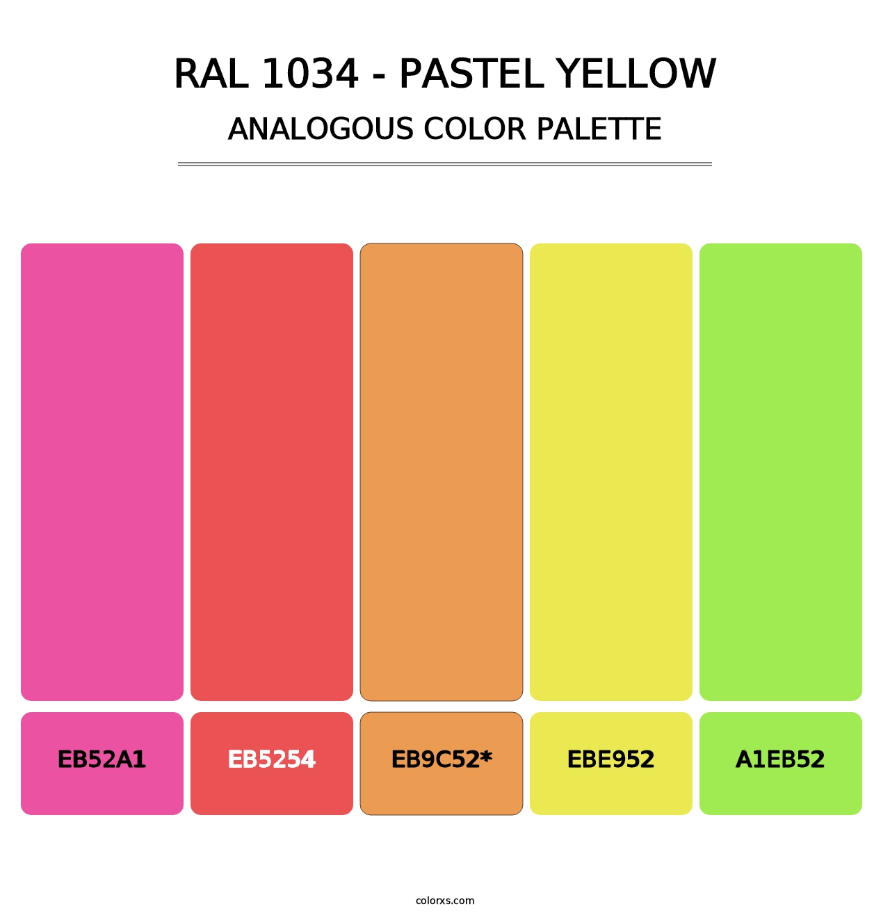 RAL 1034 - Pastel Yellow - Analogous Color Palette