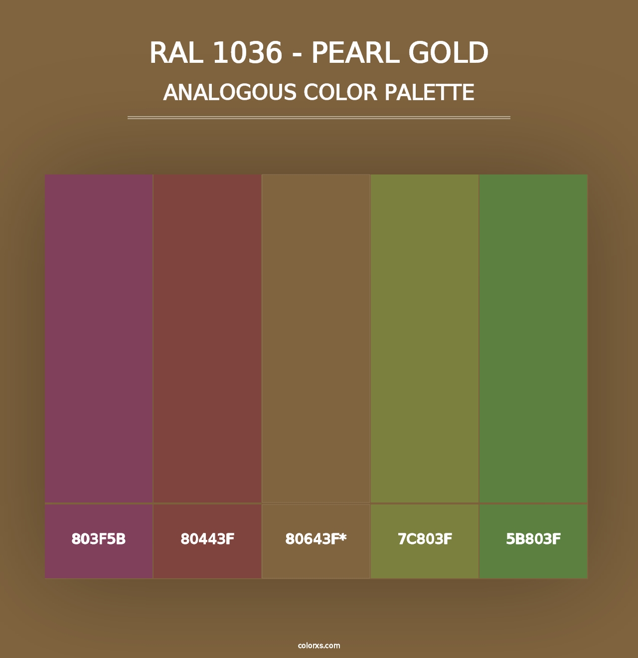 RAL 1036 - Pearl Gold - Analogous Color Palette