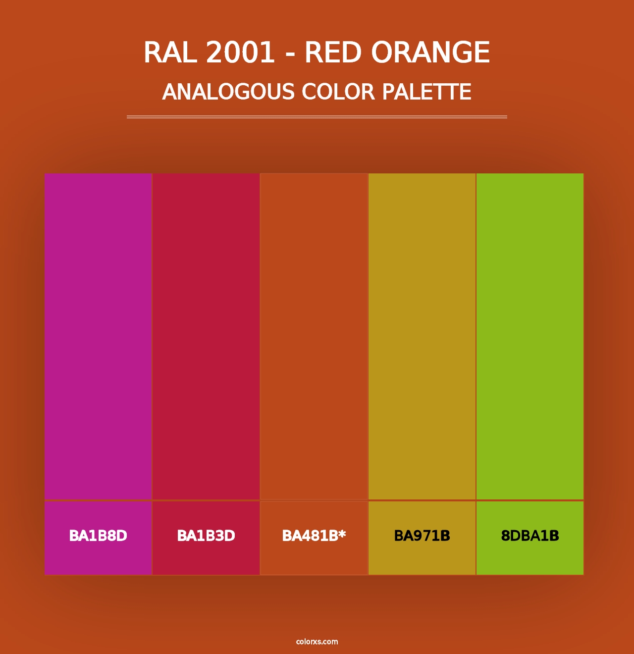 RAL 2001 - Red Orange - Analogous Color Palette