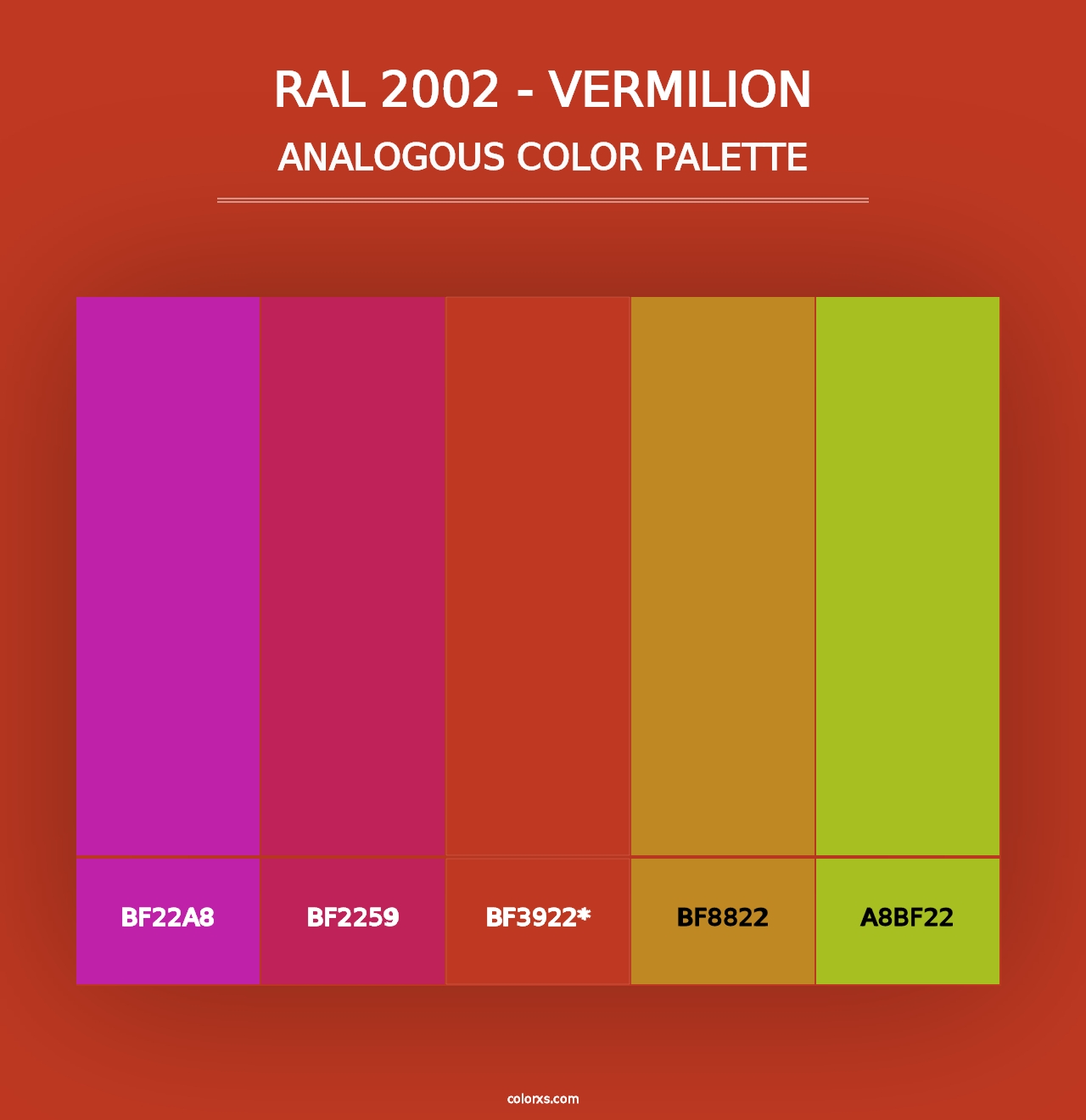 RAL 2002 - Vermilion - Analogous Color Palette