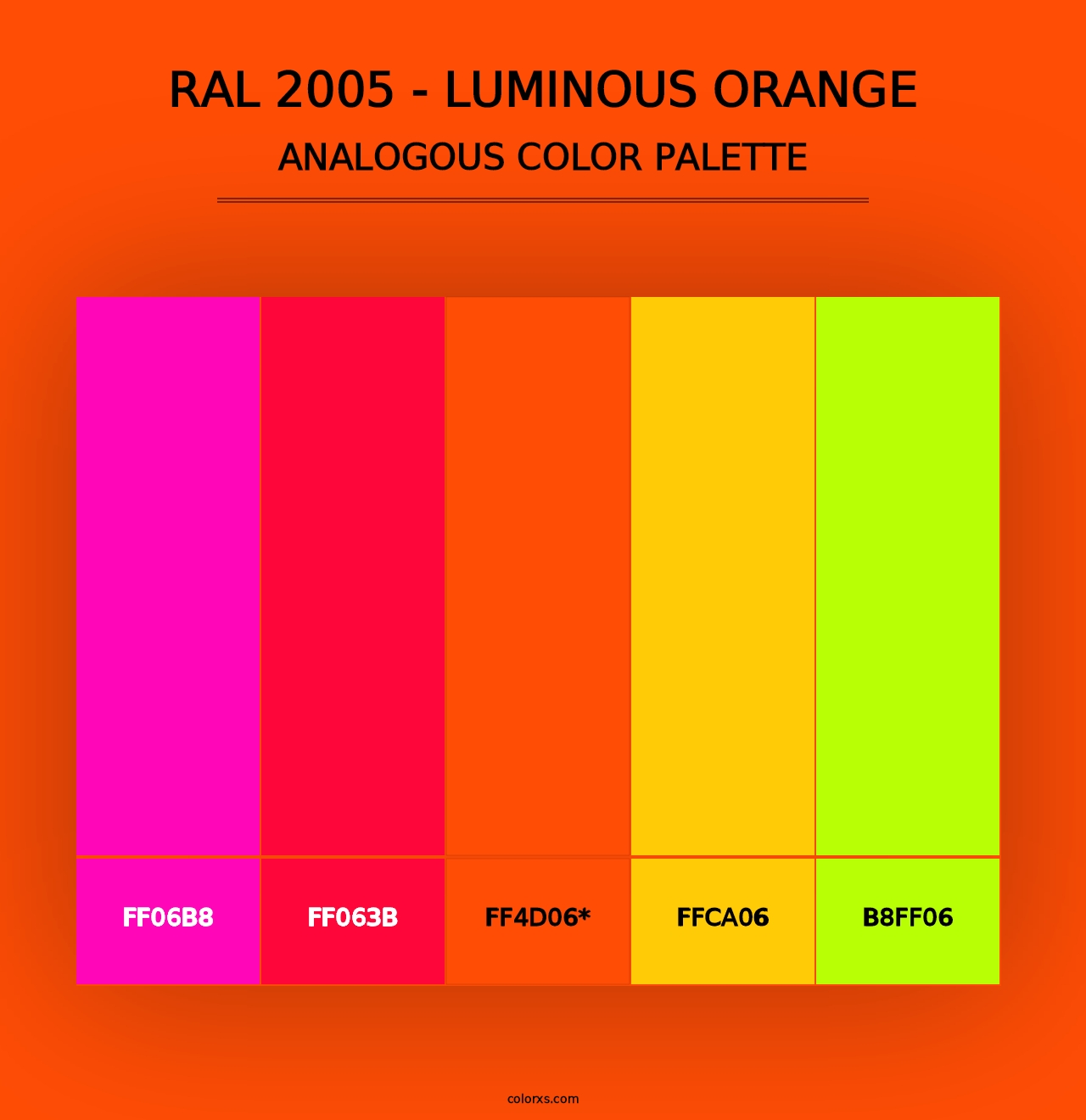 RAL 2005 - Luminous Orange - Analogous Color Palette