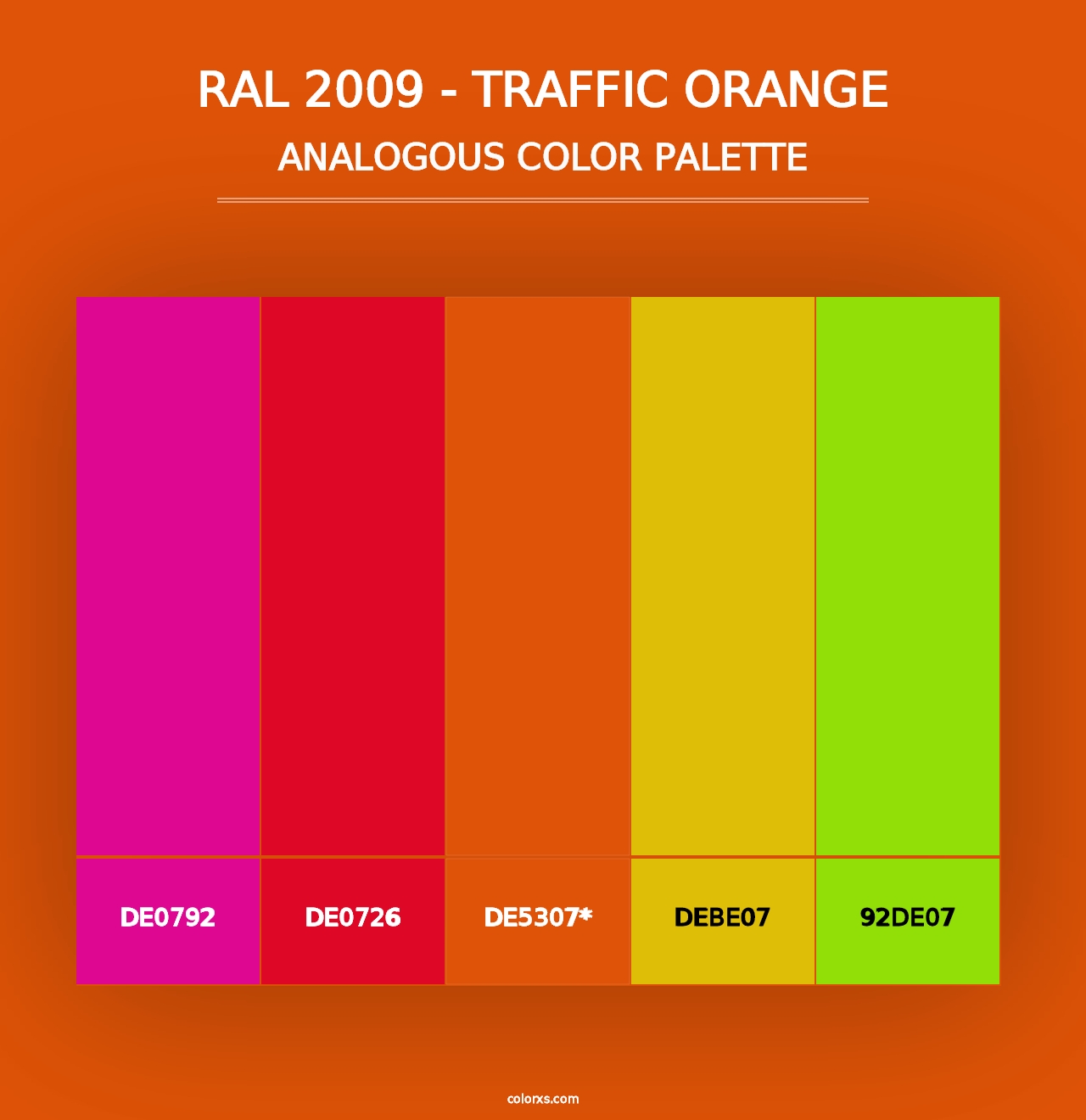 RAL 2009 - Traffic Orange - Analogous Color Palette