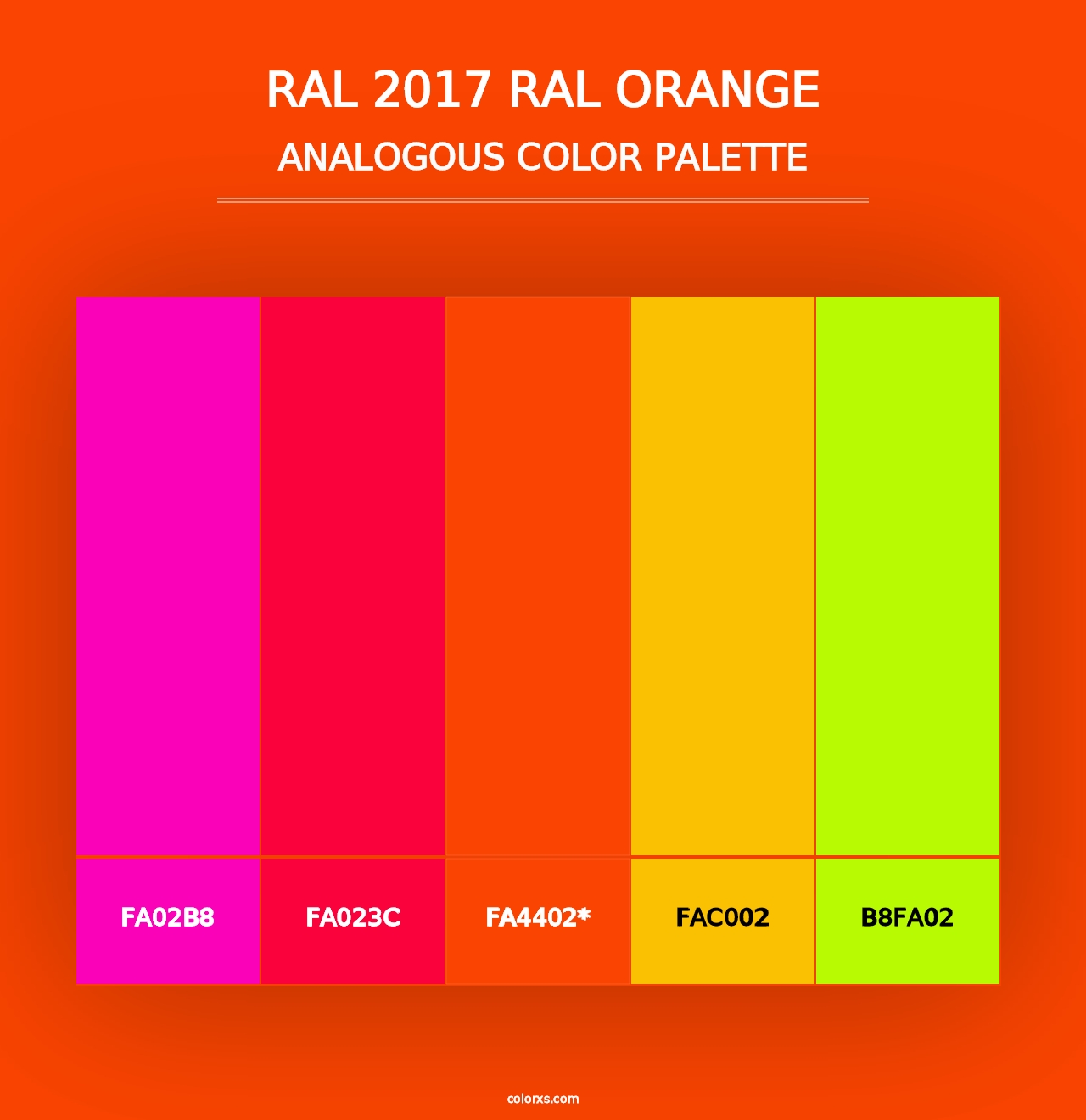 RAL 2017 RAL Orange - Analogous Color Palette