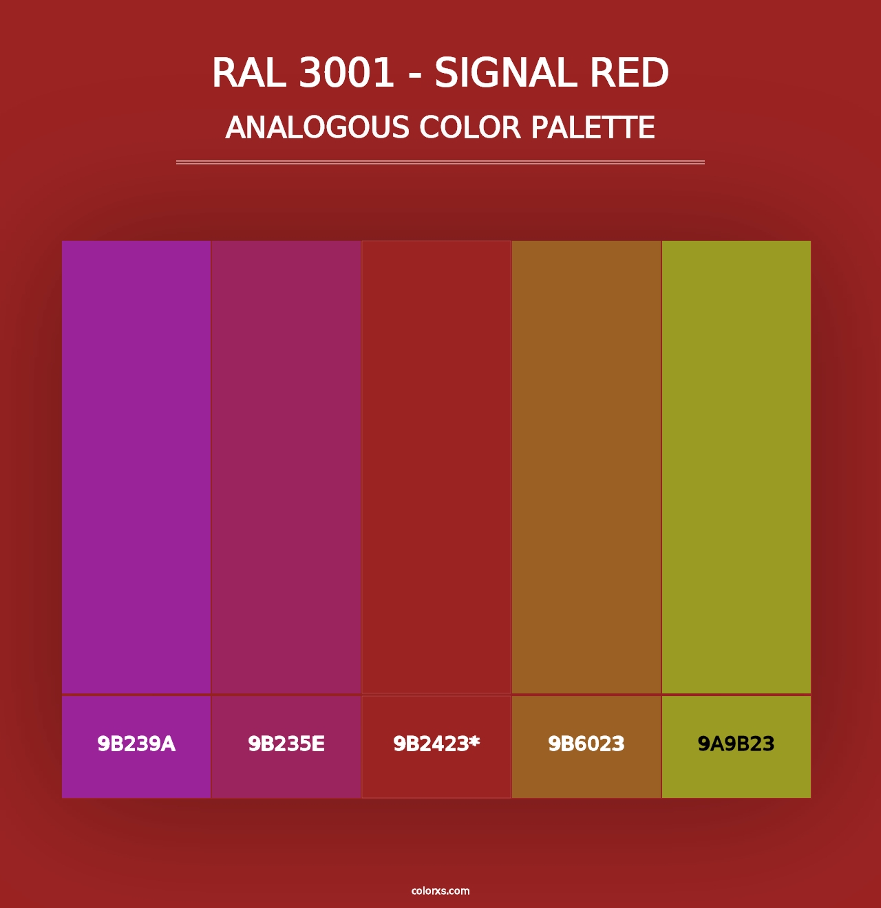 RAL 3001 - Signal Red - Analogous Color Palette