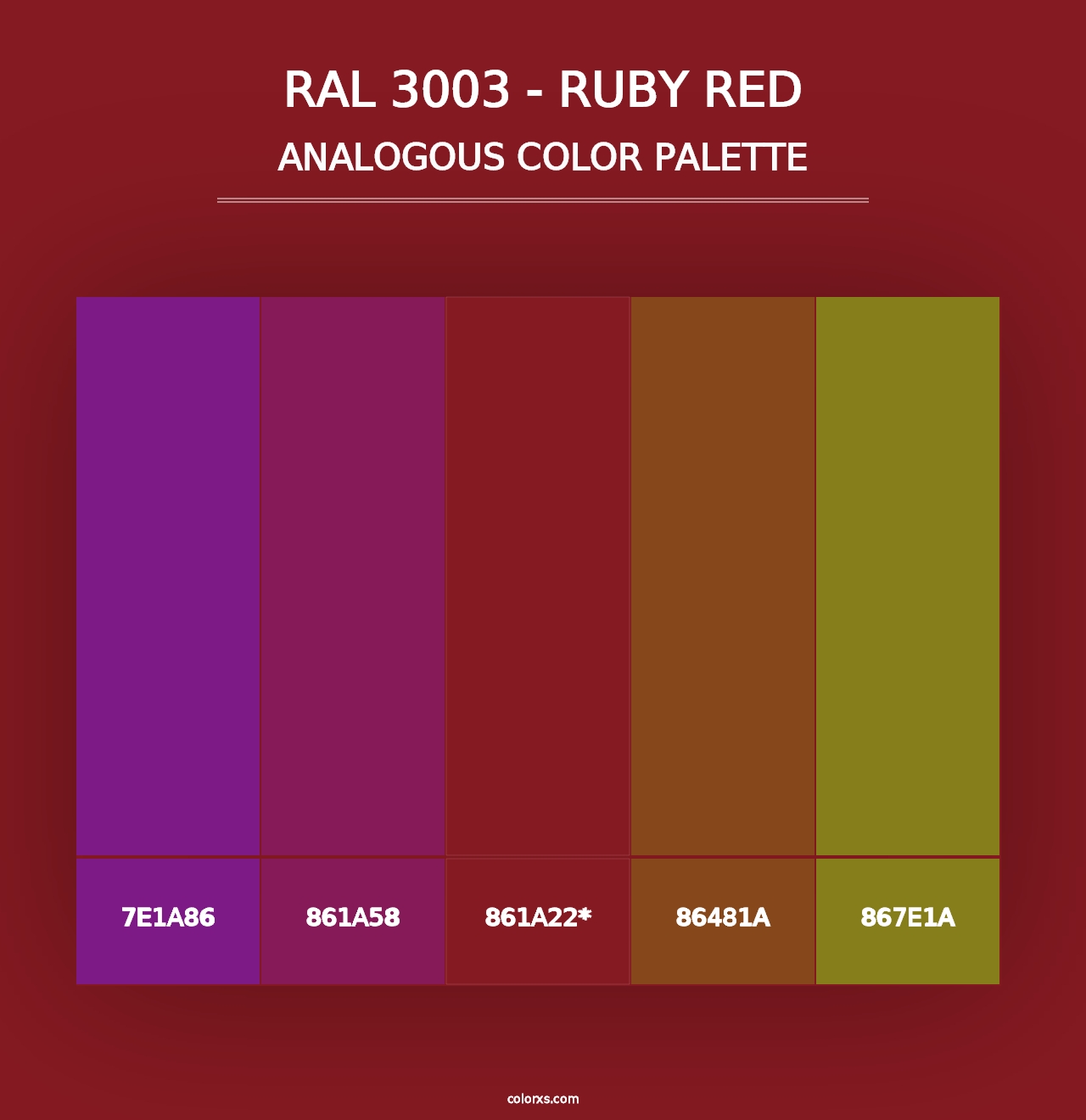 RAL 3003 - Ruby Red - Analogous Color Palette