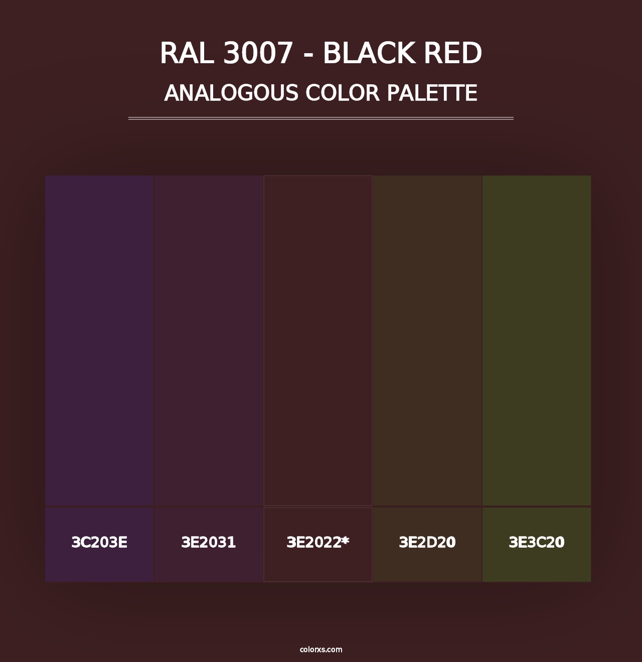 RAL 3007 - Black Red - Analogous Color Palette