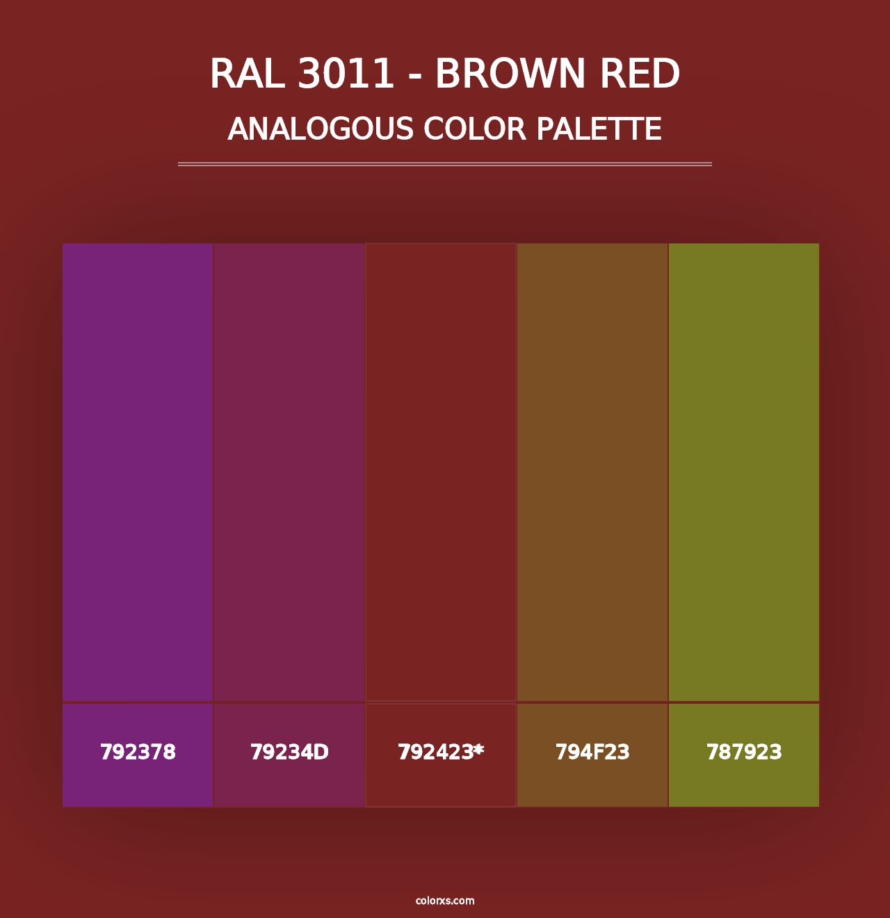 RAL 3011 - Brown Red - Analogous Color Palette